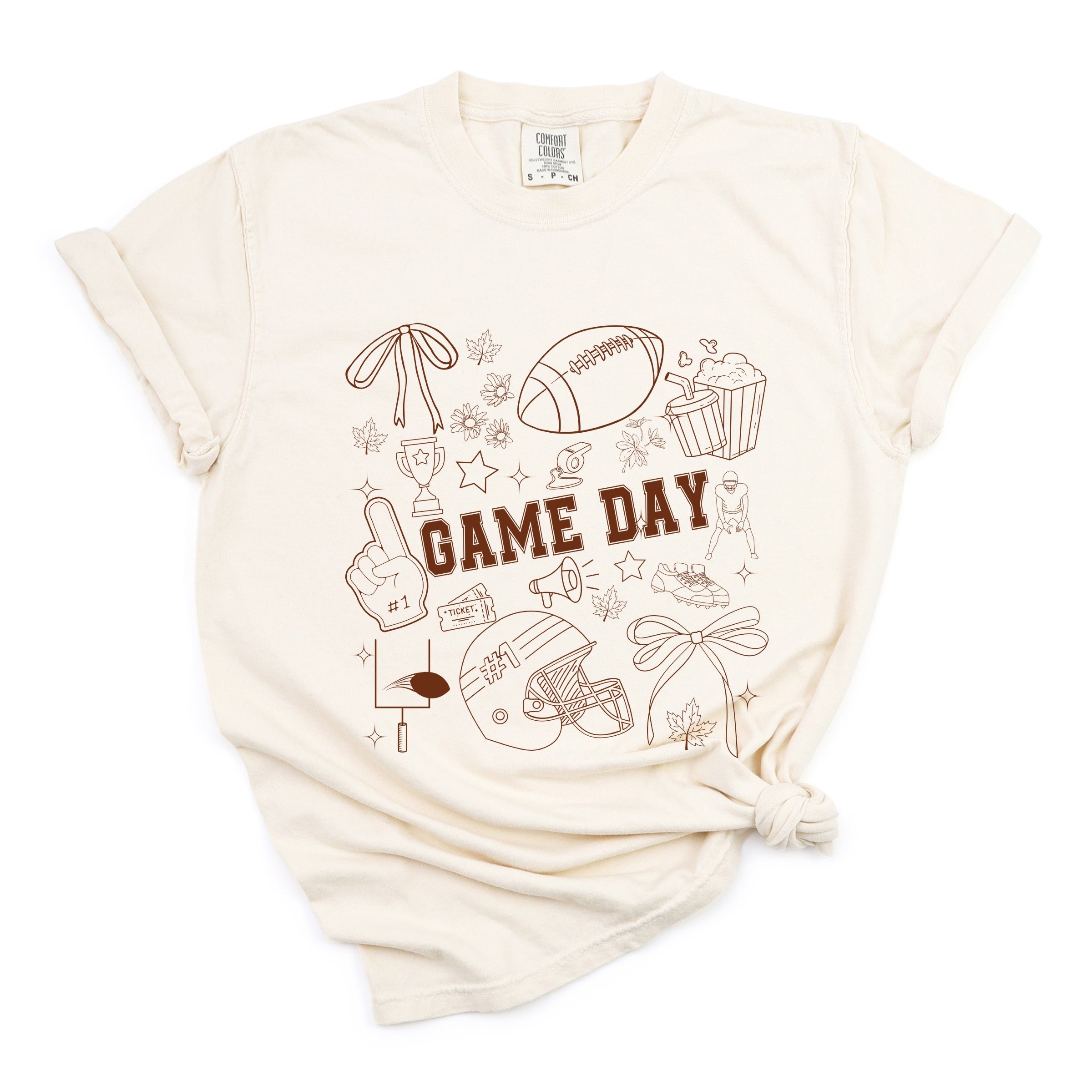 Football Game Day Collage - Womens Garment Dyed Tee