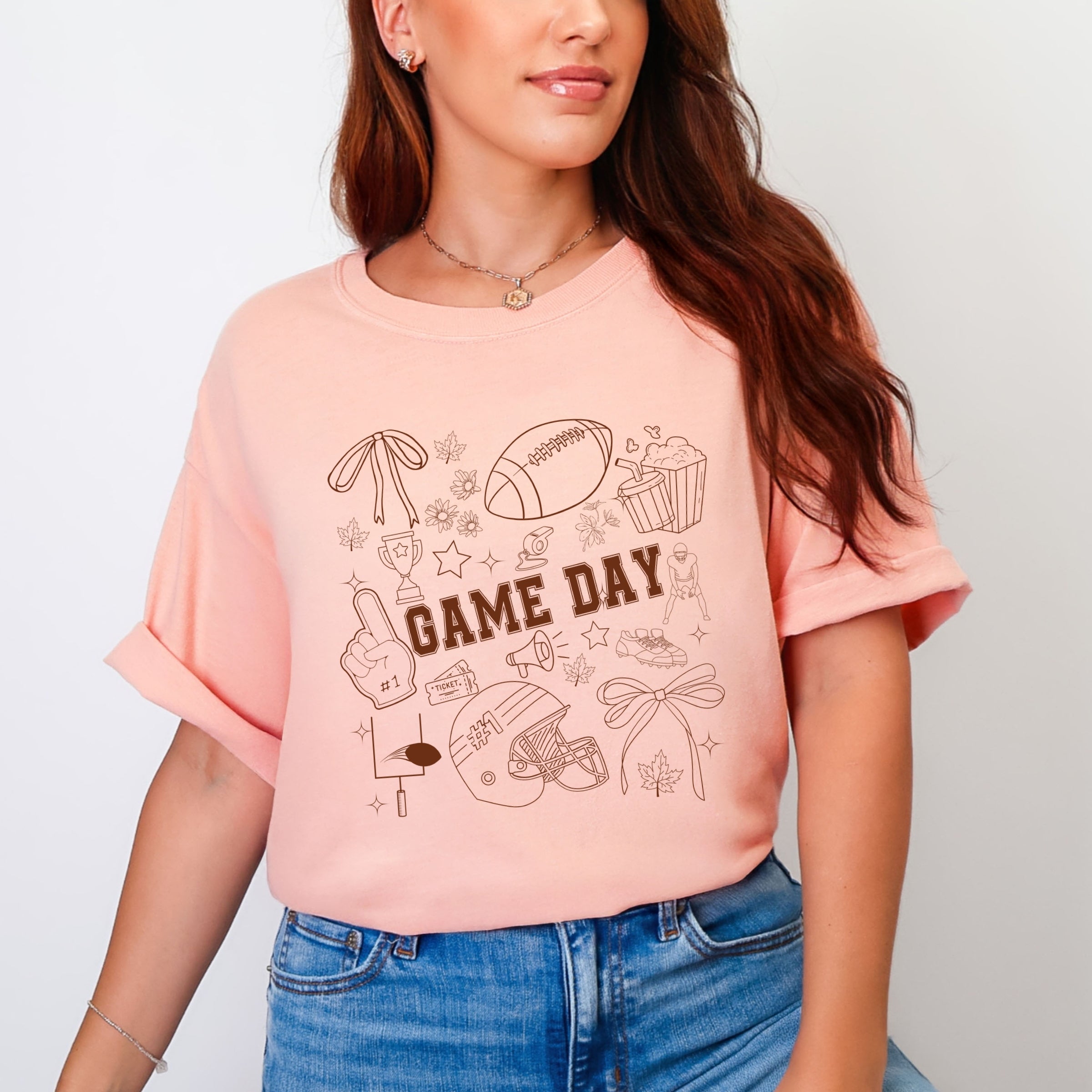 Football Game Day Collage - Womens Garment Dyed Tee