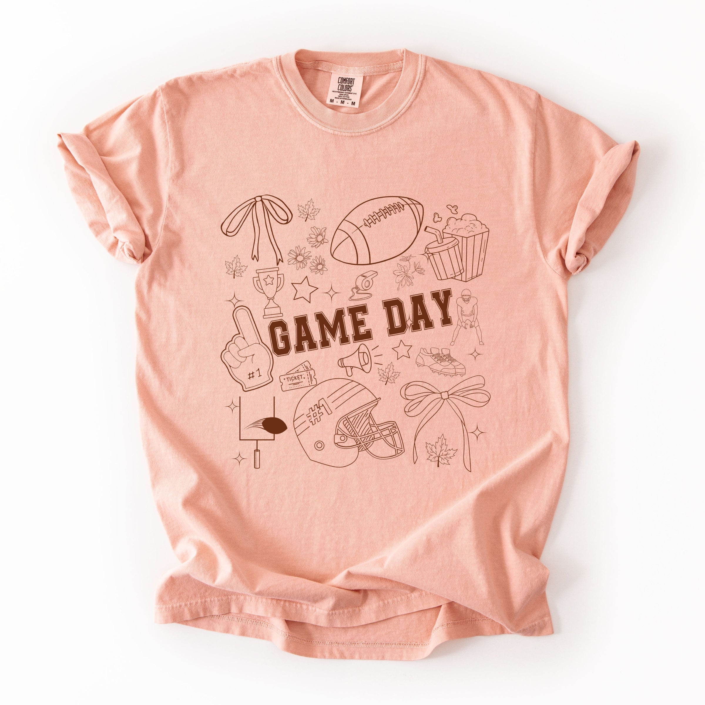 Football Game Day Collage - Womens Garment Dyed Tee