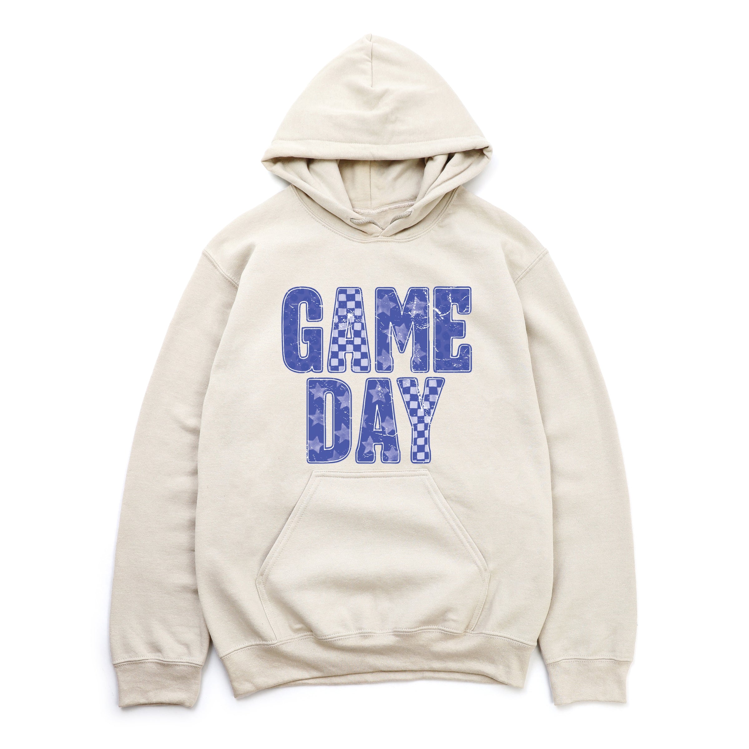 Game Day Blue Checkered - Womens Hoodie
