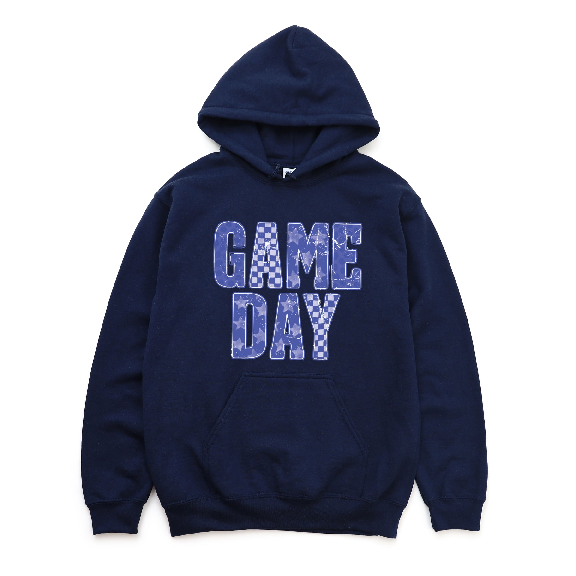 Game Day Blue Checkered - Womens Hoodie