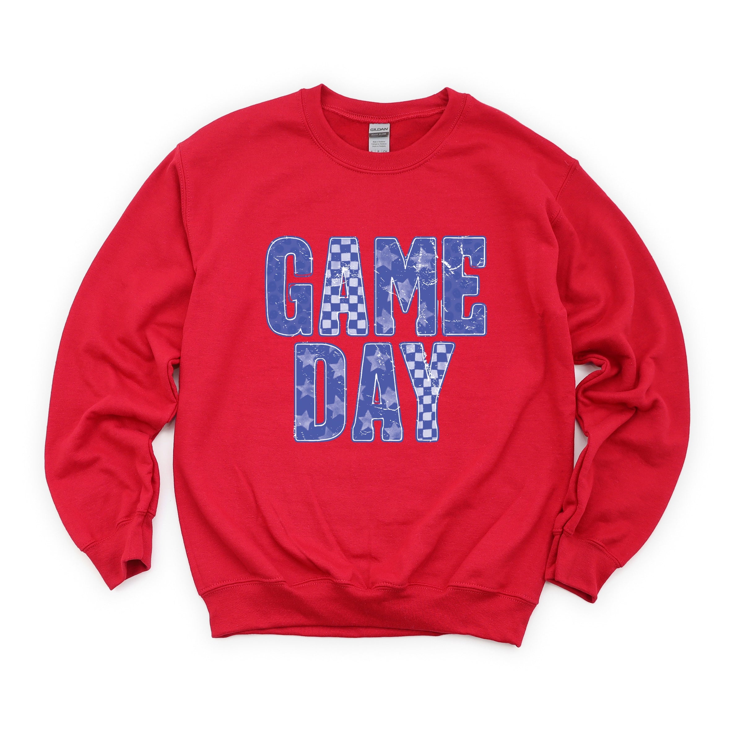 Game Day Blue Checkered -  Womens Sweatshirt