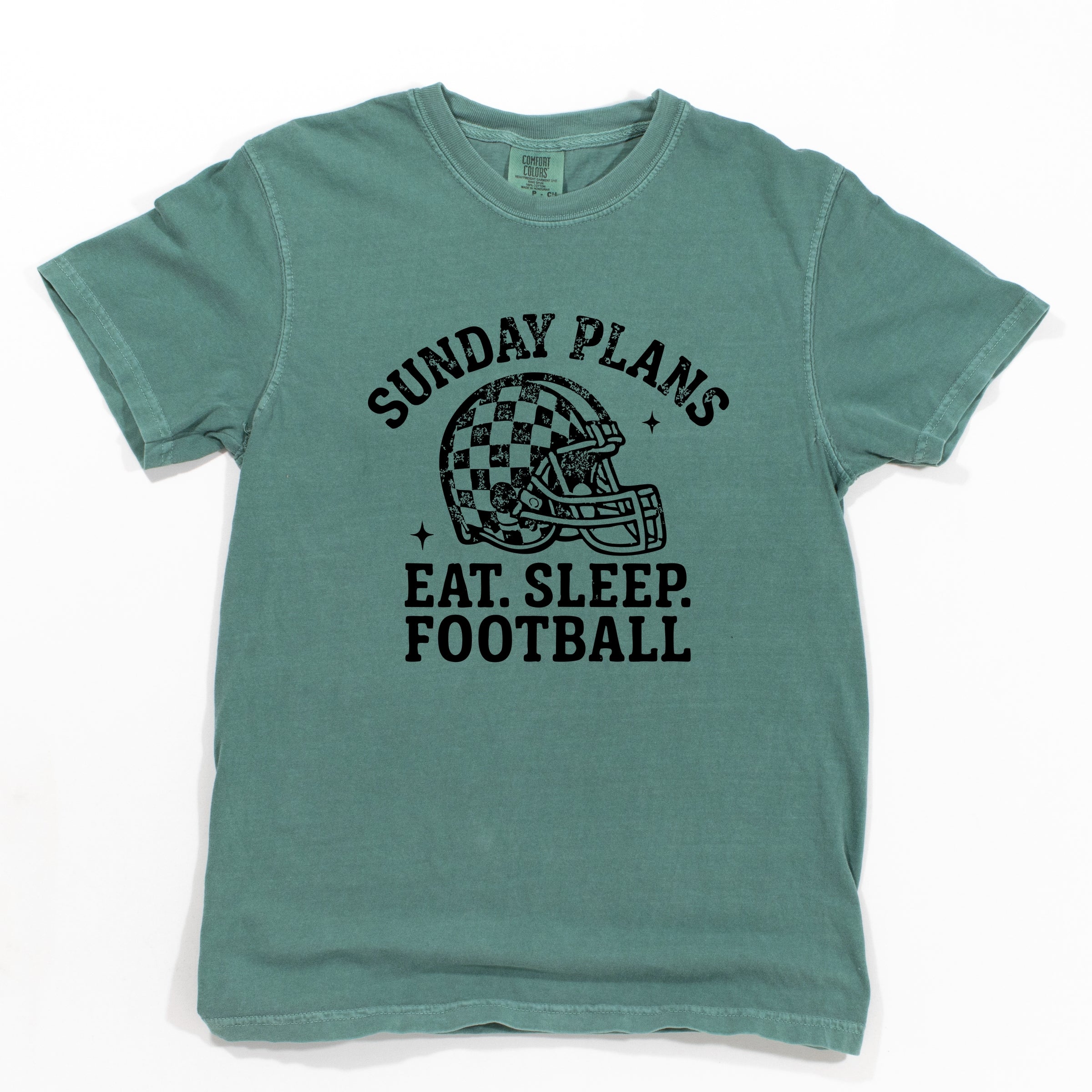 Sunday Plans: Eat. Sleep. Football - Women's Garment Dyed Graphic T-Shirt