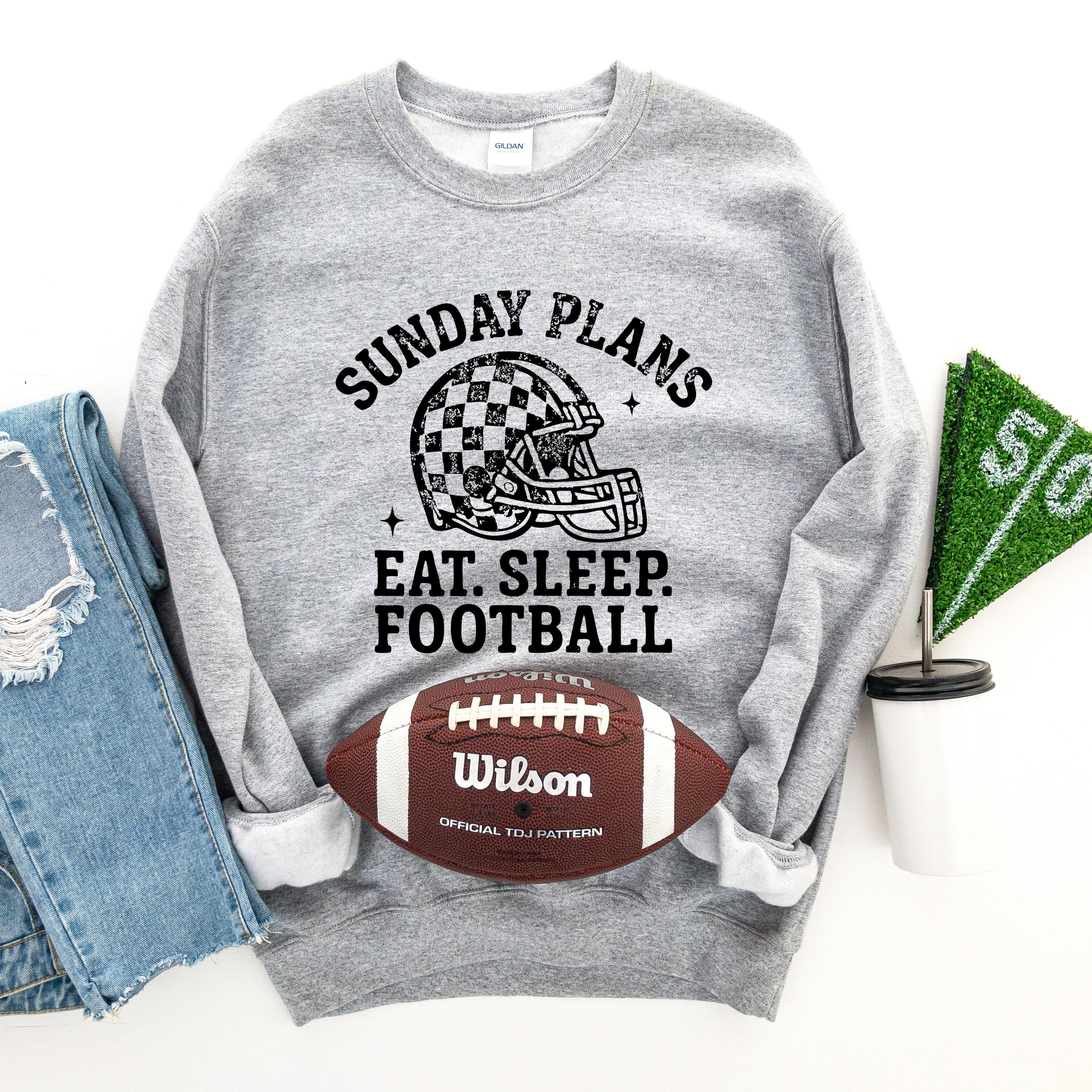 Sunday Plans: Eat. Sleep. Football - Women's Graphic Sweatshirt