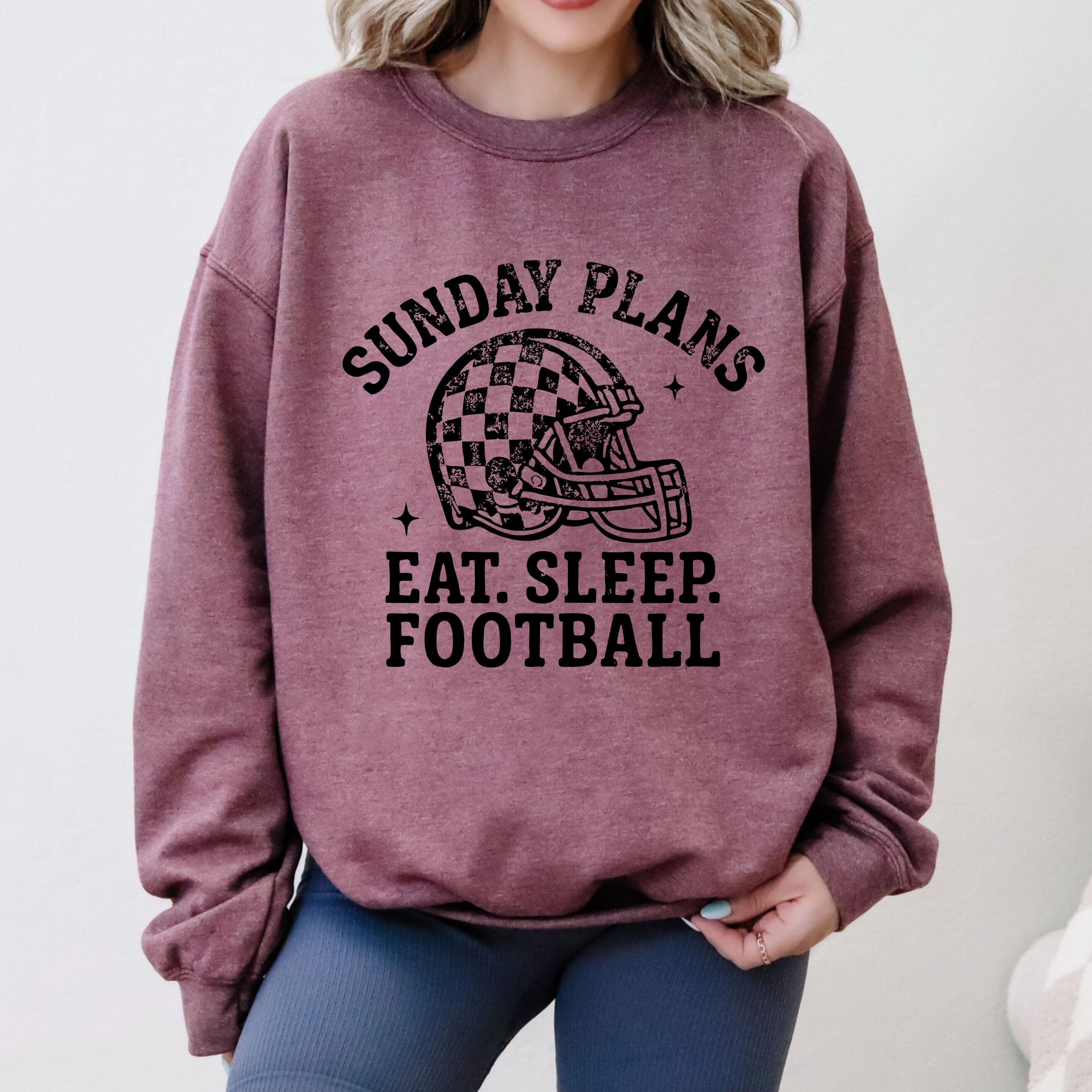Sunday Plans: Eat. Sleep. Football - Women's Graphic Sweatshirt