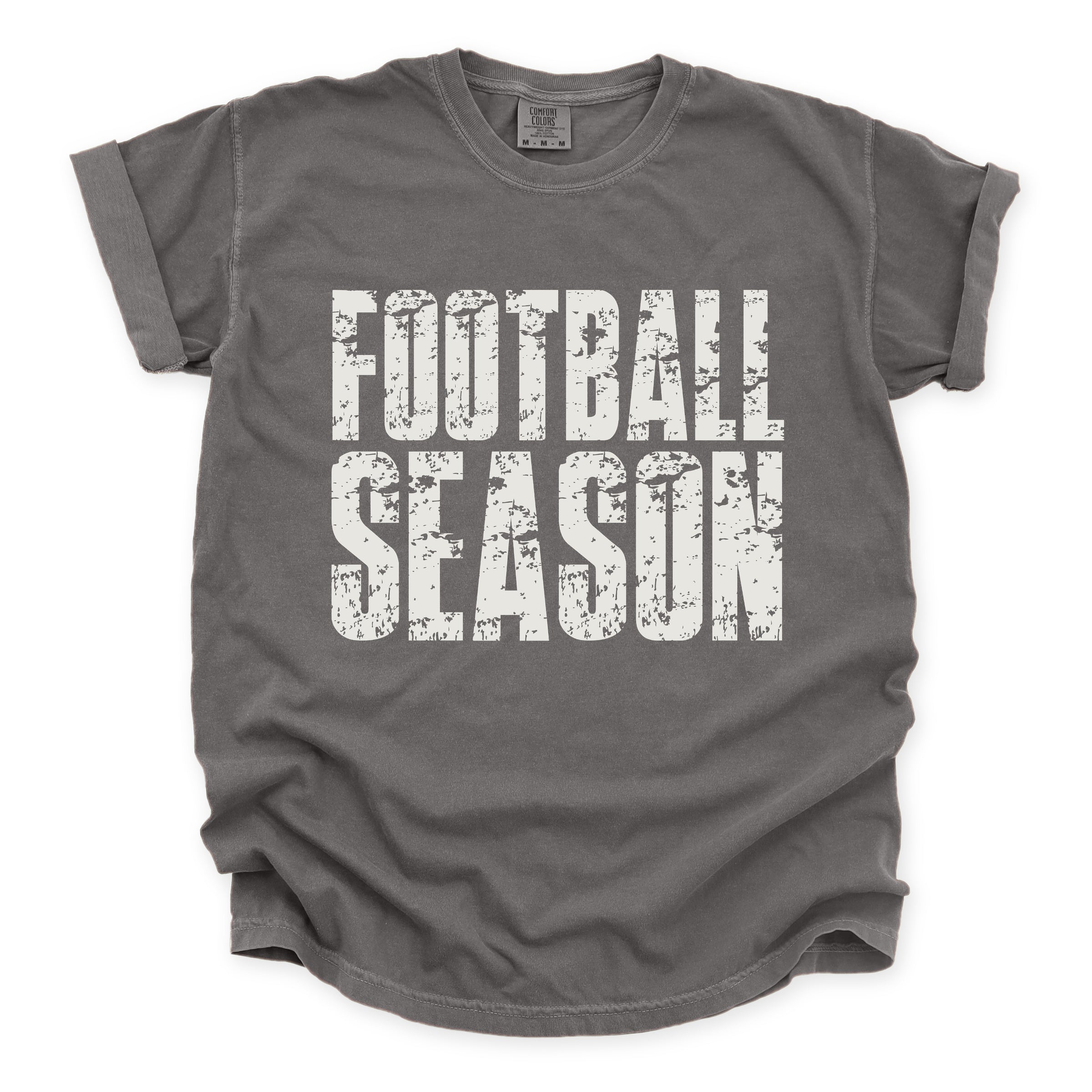 Football Season Block Distressed - Women's Garment Dyed Graphic T-Shirt