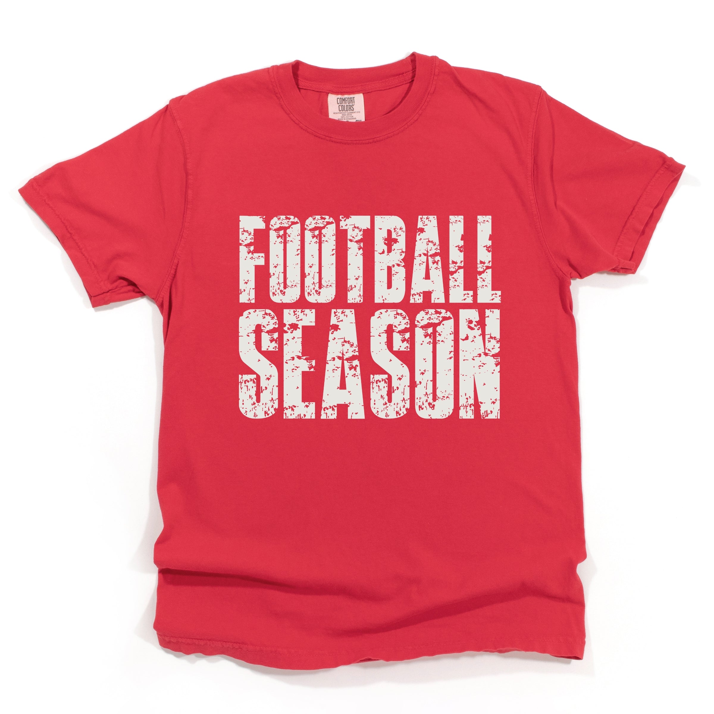 Football Season Block Distressed - Women's Garment Dyed Graphic T-Shirt