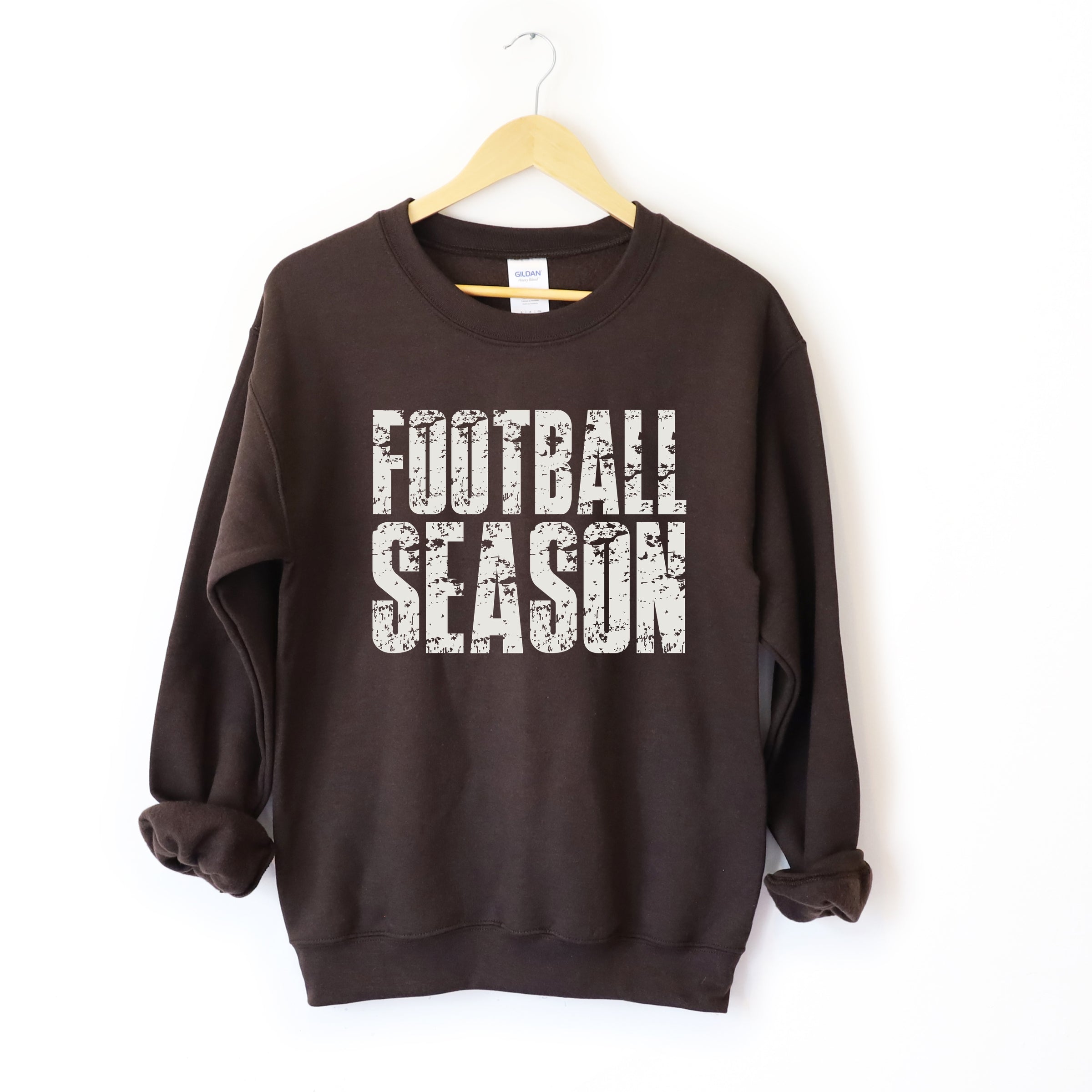 Football Season Block Distressed - Women's Graphic Sweatshirt