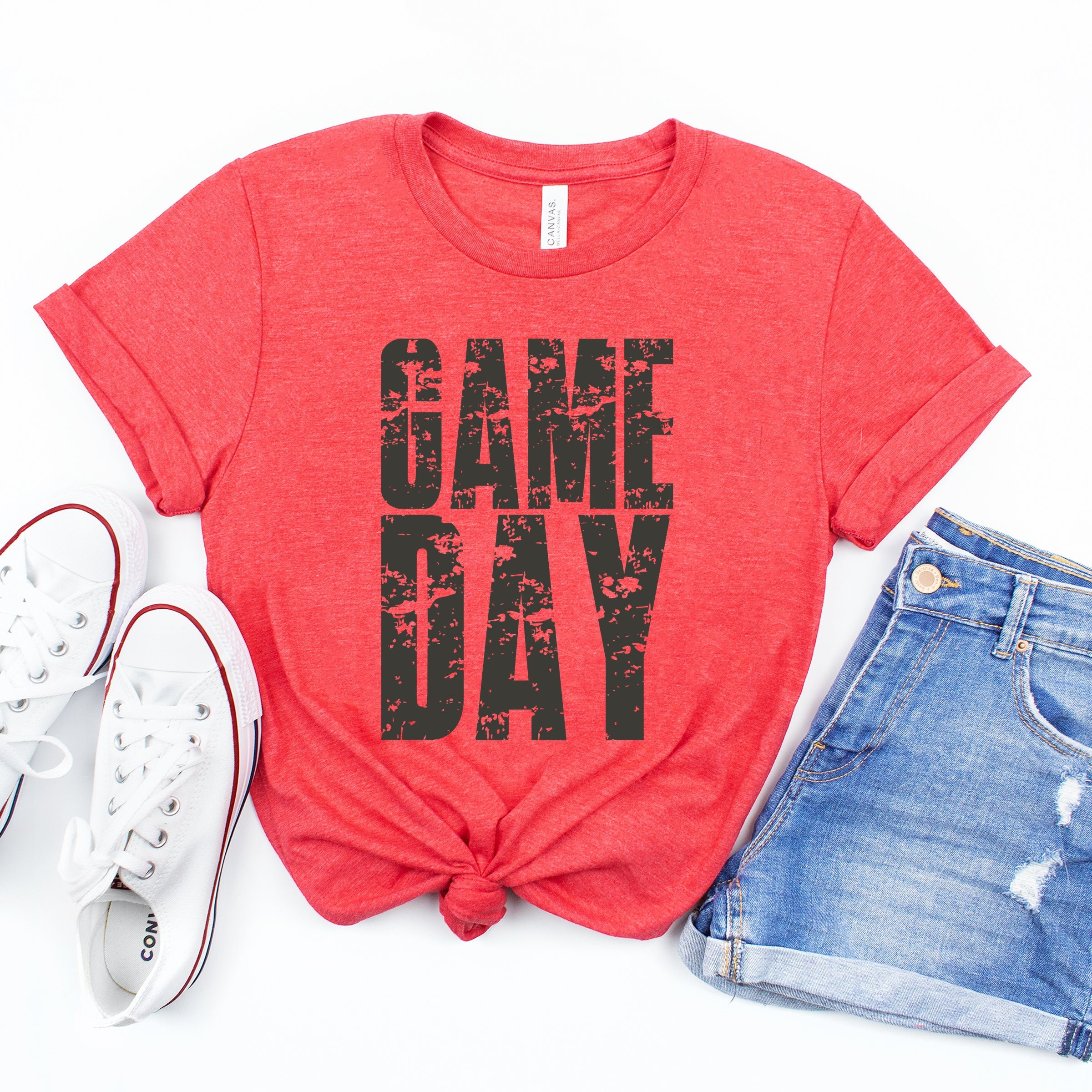 Game Day Block Distressed - Women's Short Sleeve Graphic T-Shirt