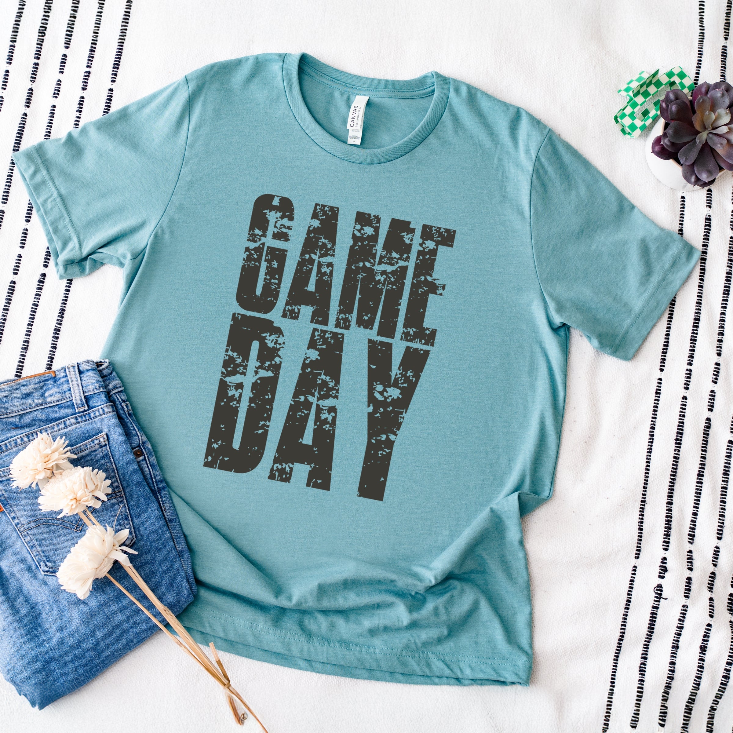 Game Day Block Distressed - Women's Short Sleeve Graphic T-Shirt
