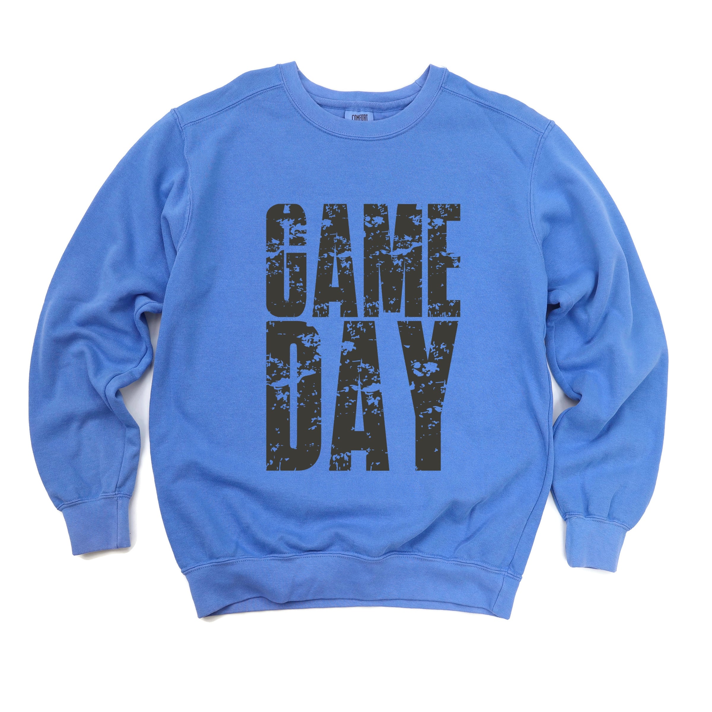 Game Day Block Distressed - Women's Garment Dyed Graphic Sweatshirt
