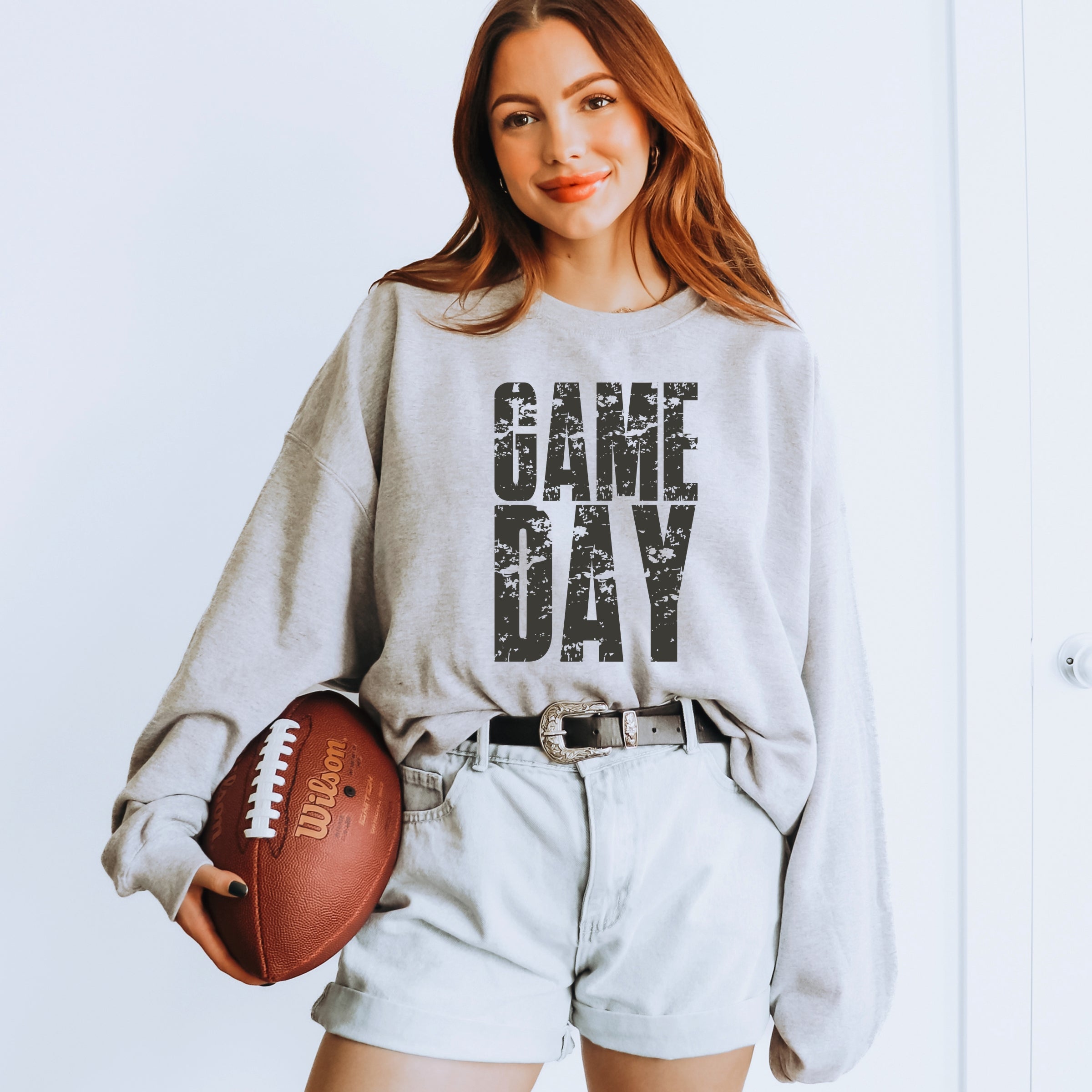 Game Day Block Distressed - Women's Graphic Sweatshirt