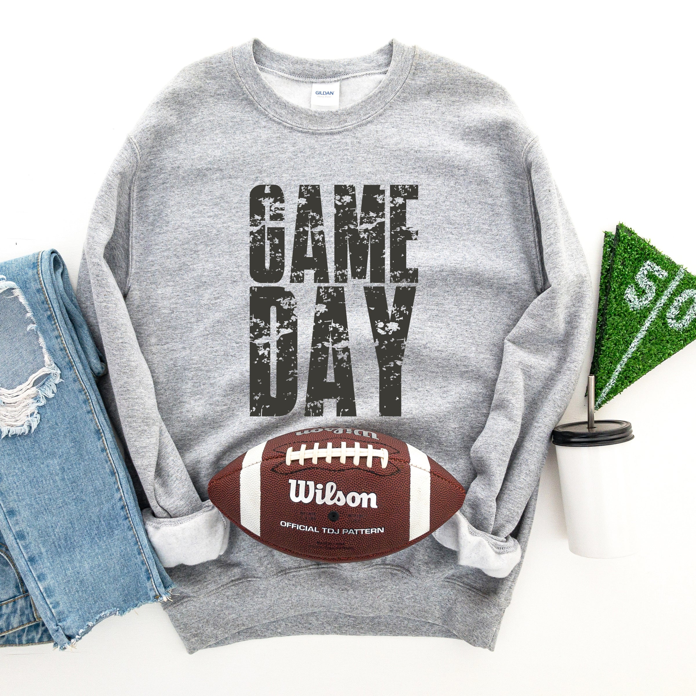 Game Day Block Distressed - Women's Graphic Sweatshirt