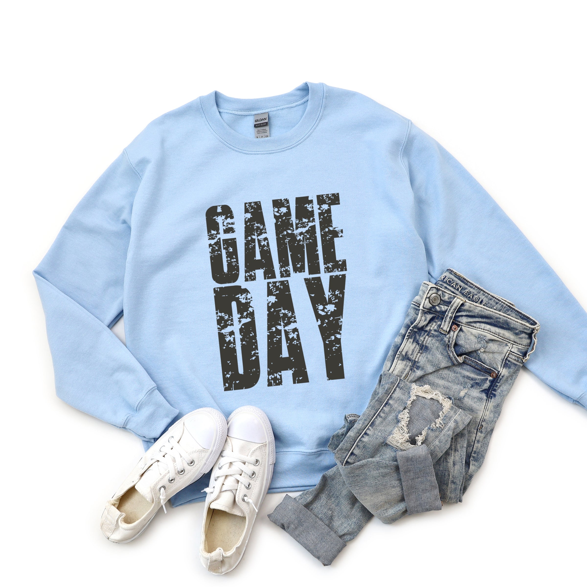 Game Day Block Distressed - Women's Graphic Sweatshirt
