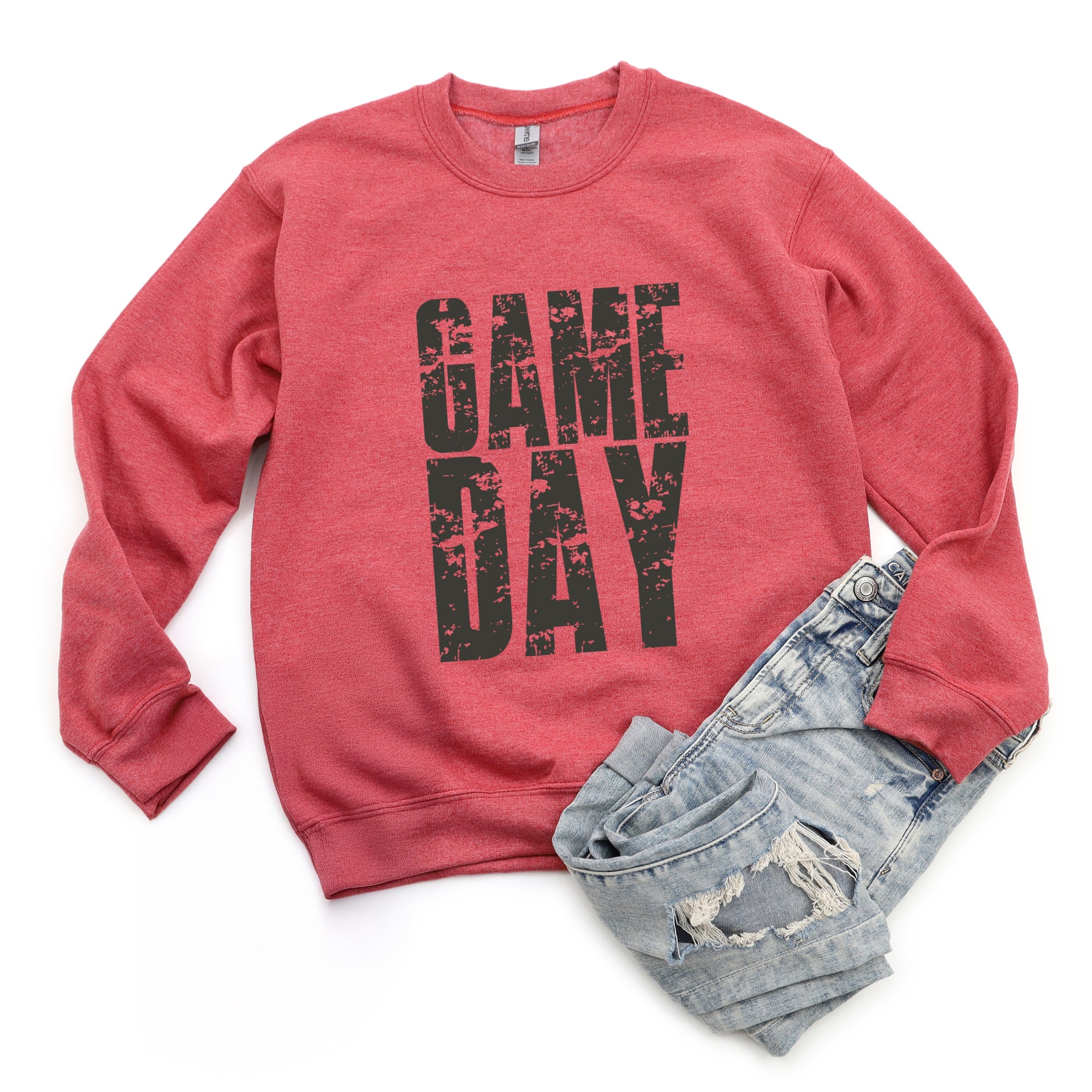 Game Day Block Distressed - Women's Graphic Sweatshirt
