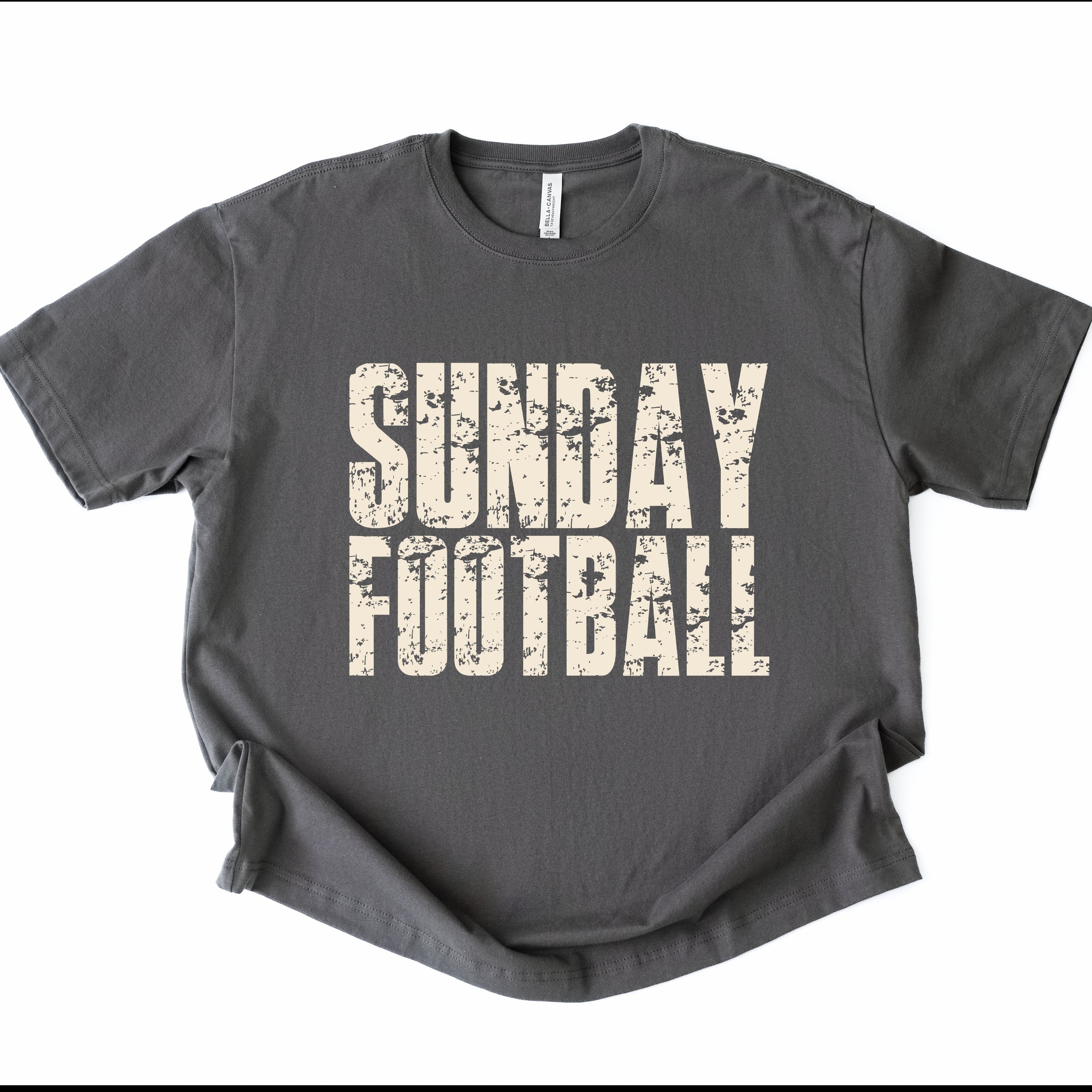 Sunday Football Block Distressed - Women's Heavyweight Graphic T-Shirt