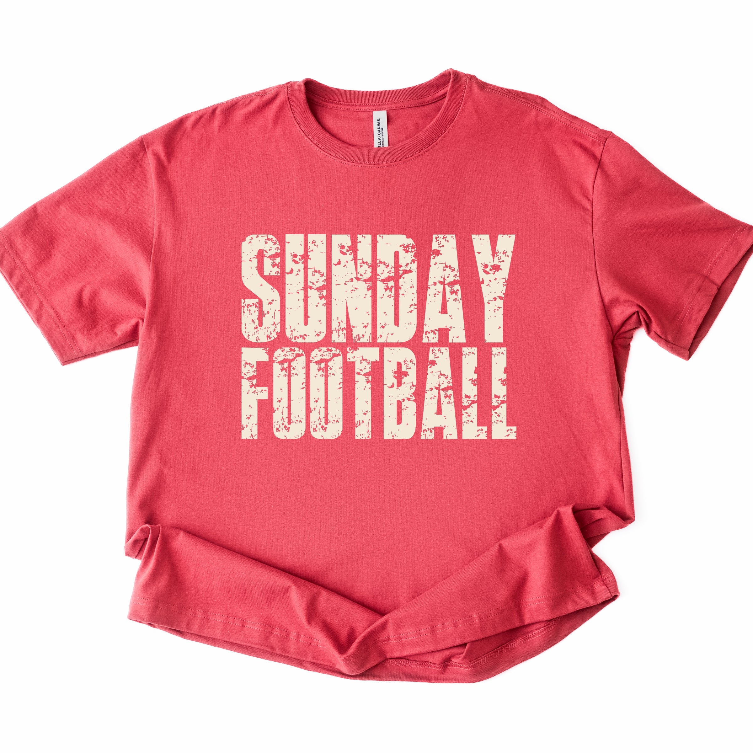 Sunday Football Block Distressed - Women's Heavyweight Graphic T-Shirt