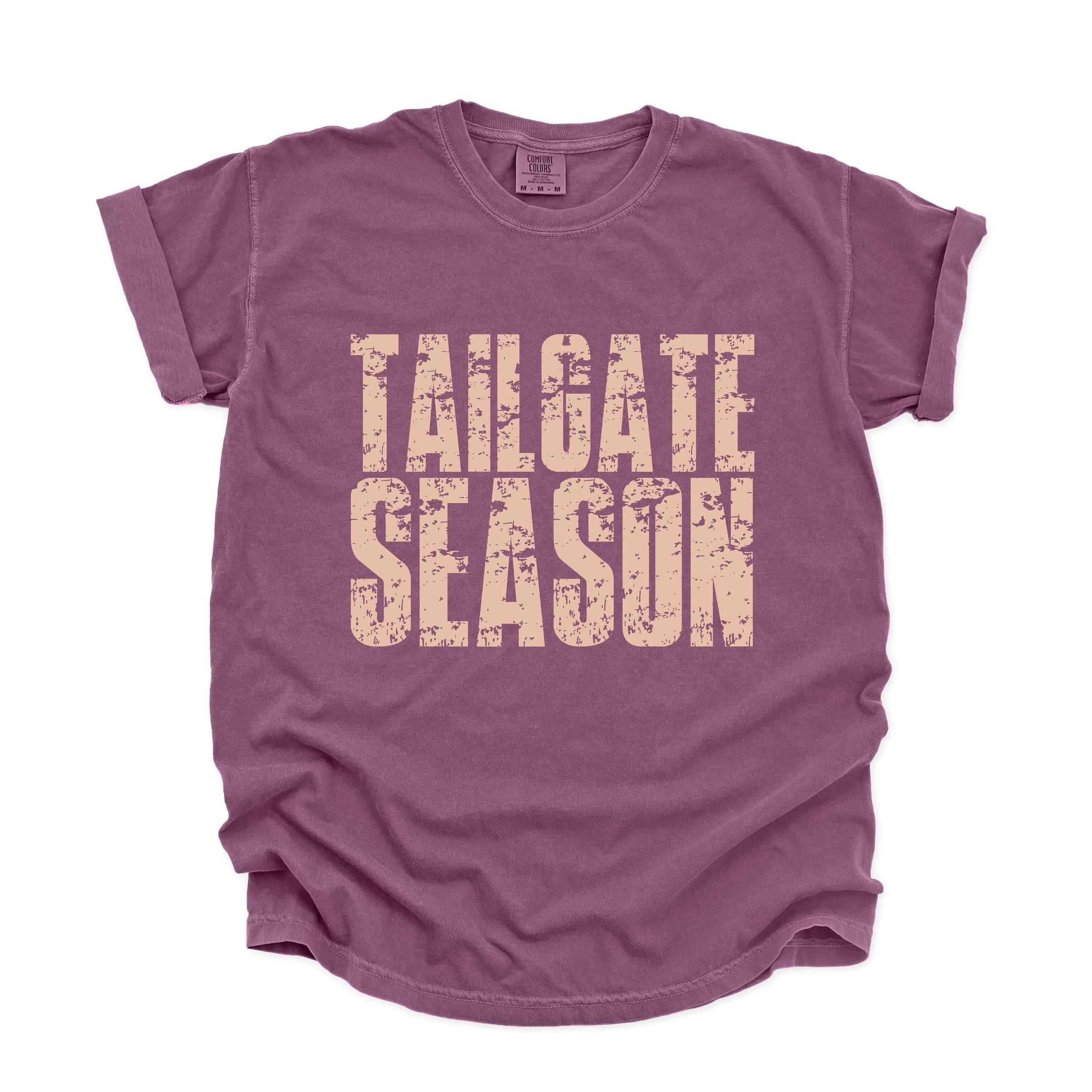 Tailgate Season Block Distressed - Women's Garment Dyed Graphic T-Shirt
