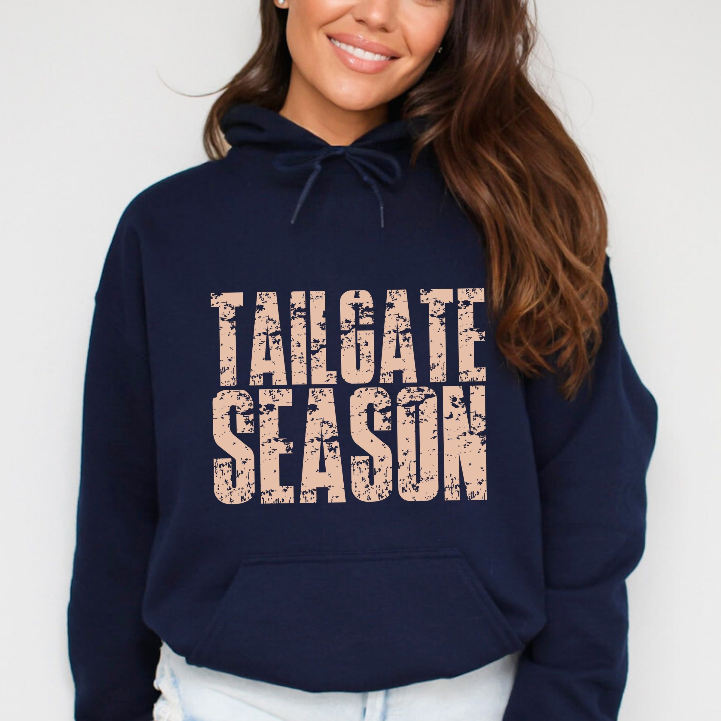 Tailgate Season Block Distressed - Women's Graphic Hoodie