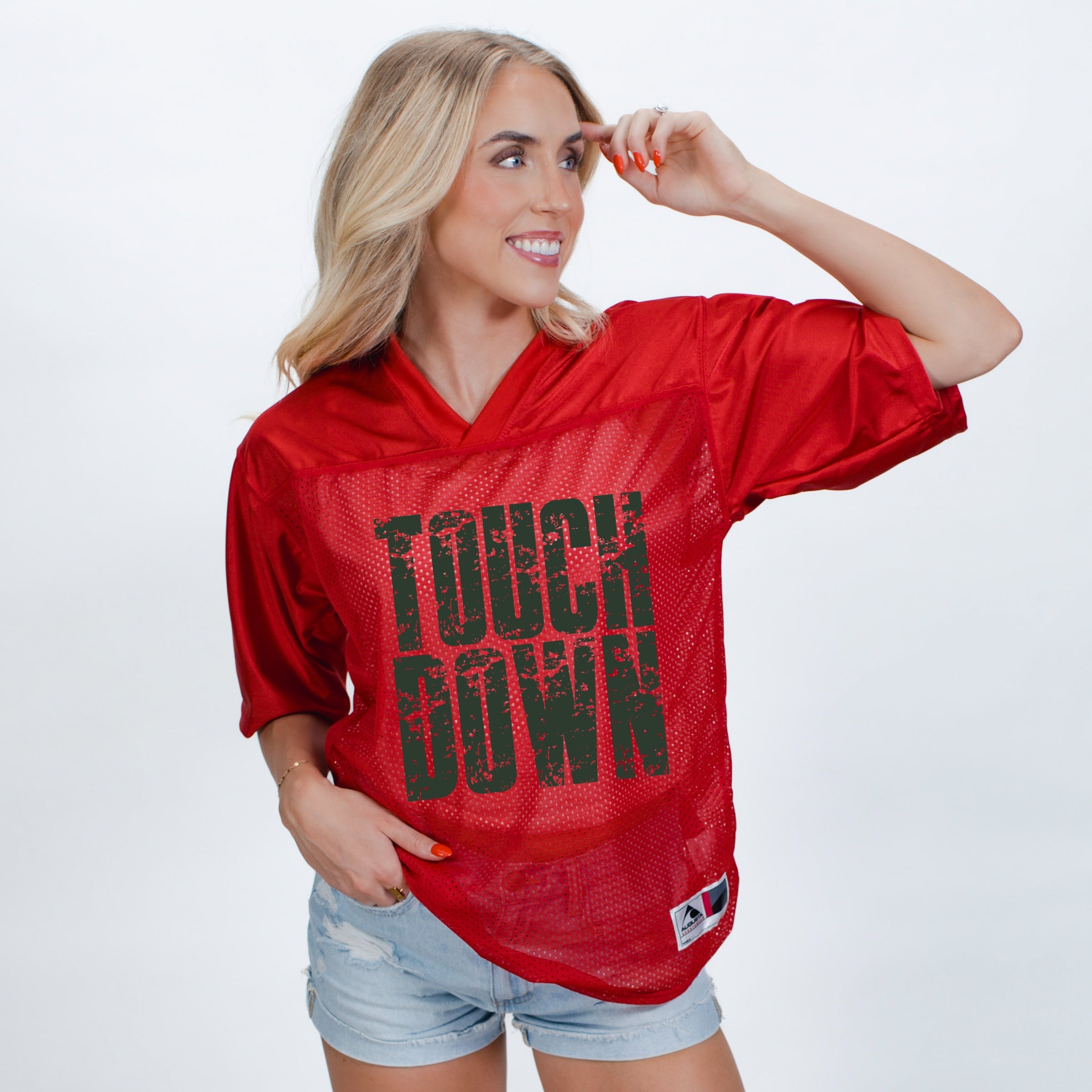 Touch Down Block Distressed - Football Jersey