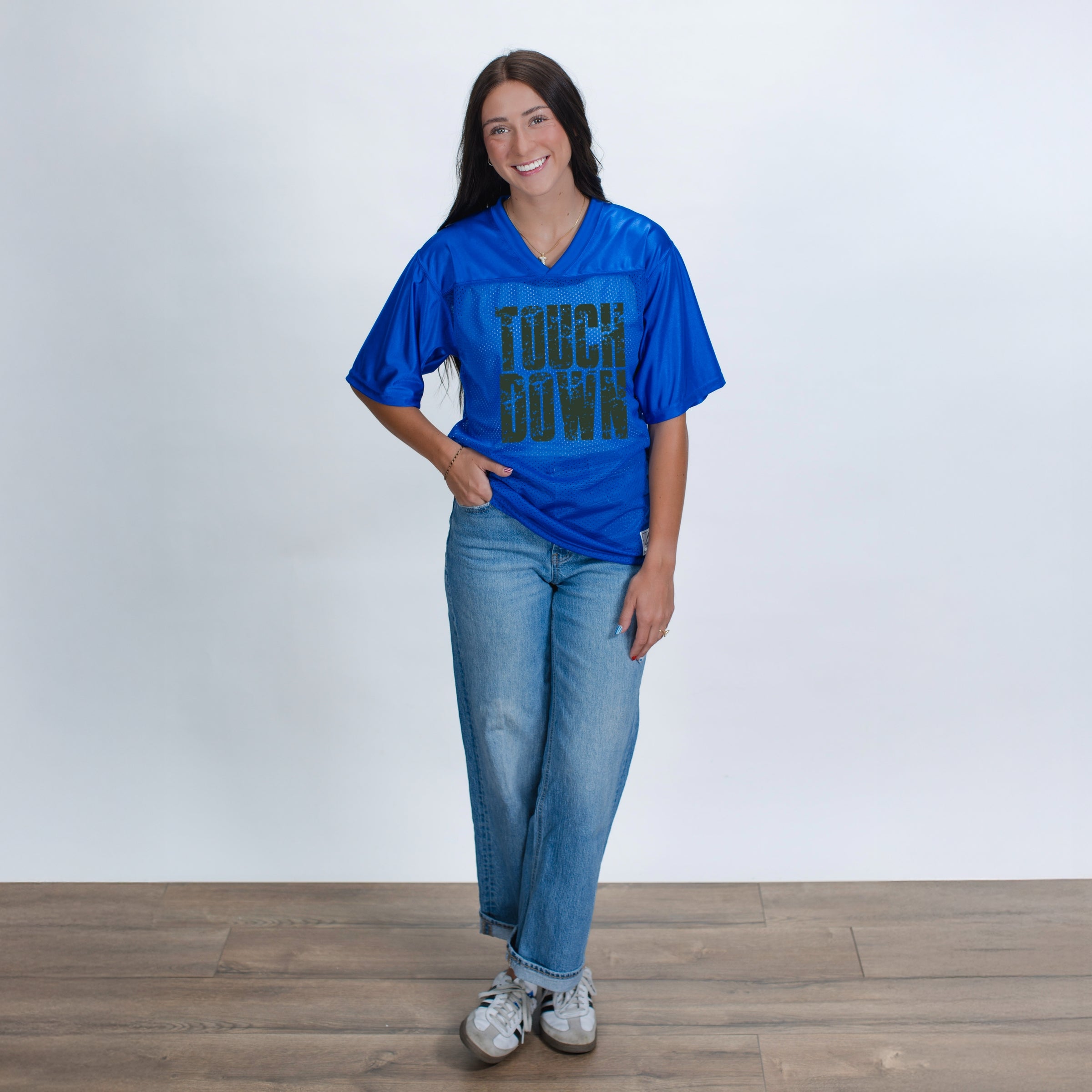 Touch Down Block Distressed - Football Jersey
