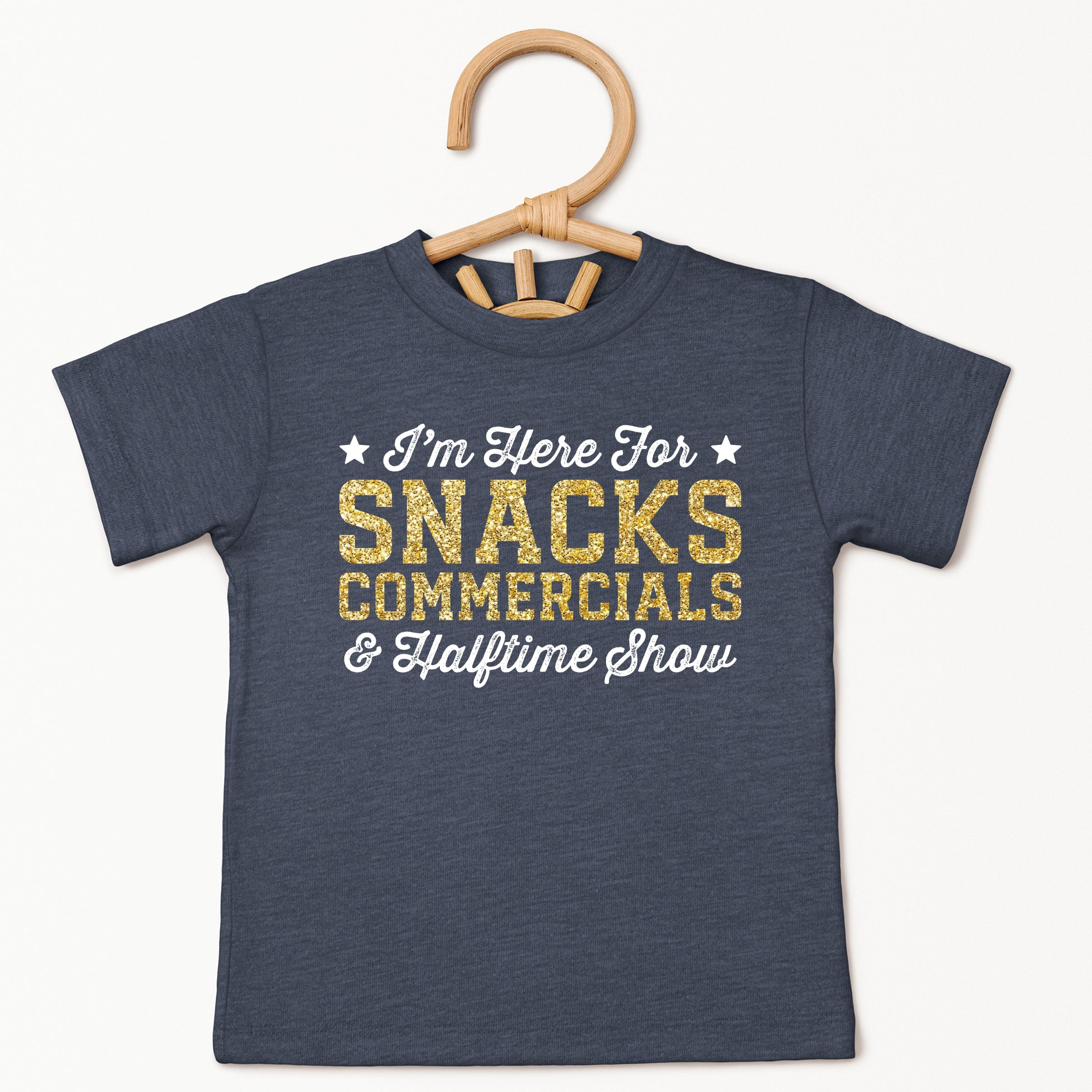 I'm Here For Snacks Commercials & Halftime Show Glitter - Toddler Short Sleeve Graphic T-Shirt