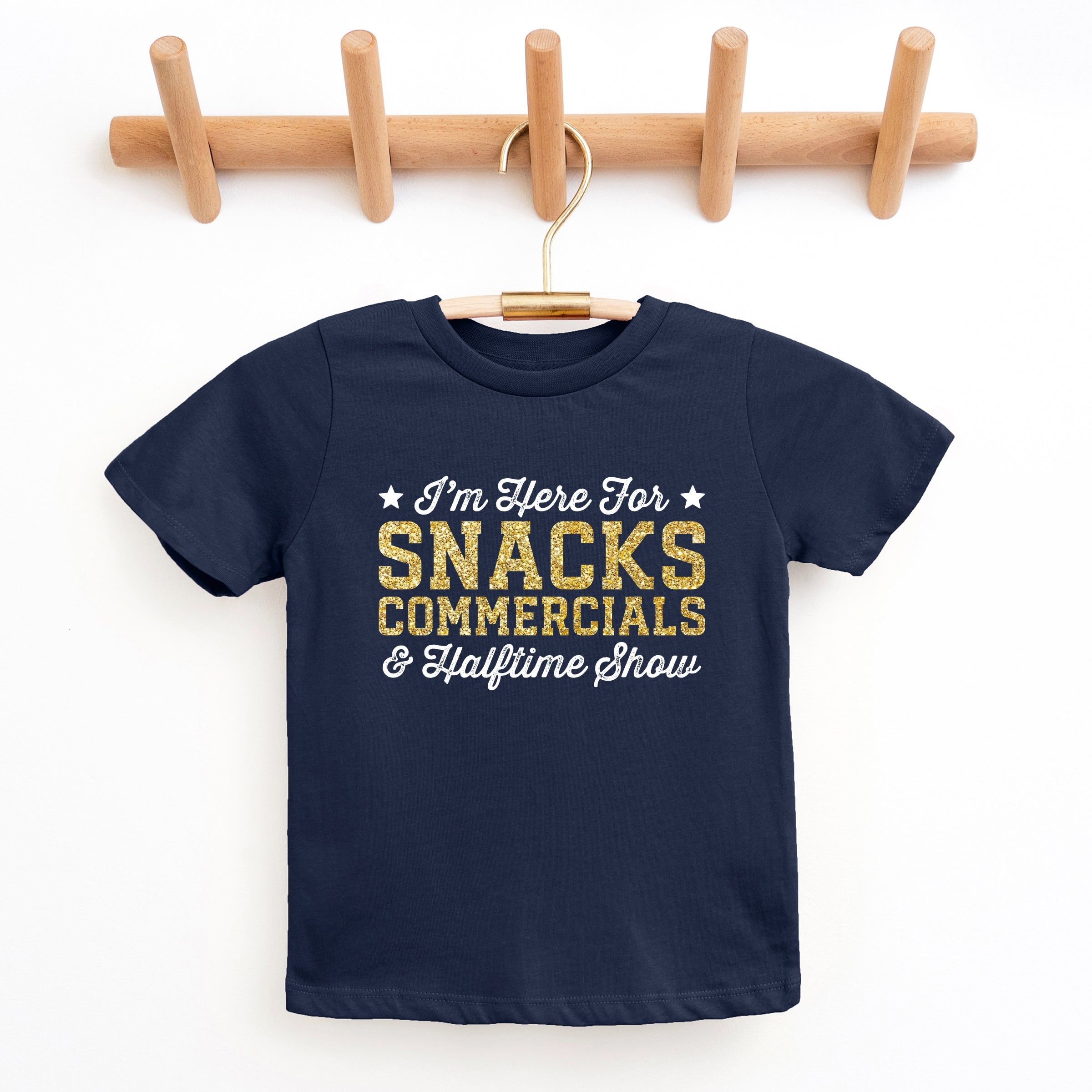 I'm Here For Snacks Commercials & Halftime Show Glitter - Youth Short Sleeve Graphic T-Shirt