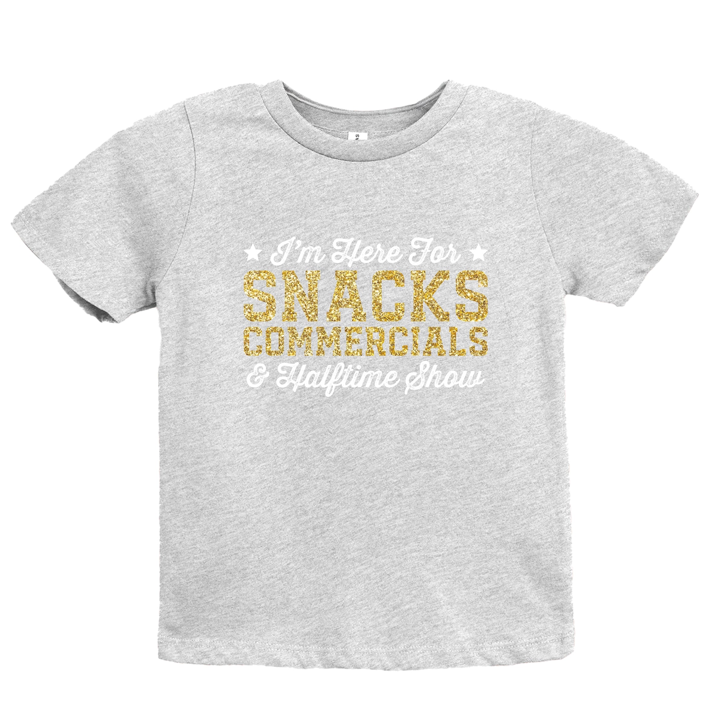 I'm Here For Snacks Commercials & Halftime Show Glitter - Youth Short Sleeve Graphic T-Shirt