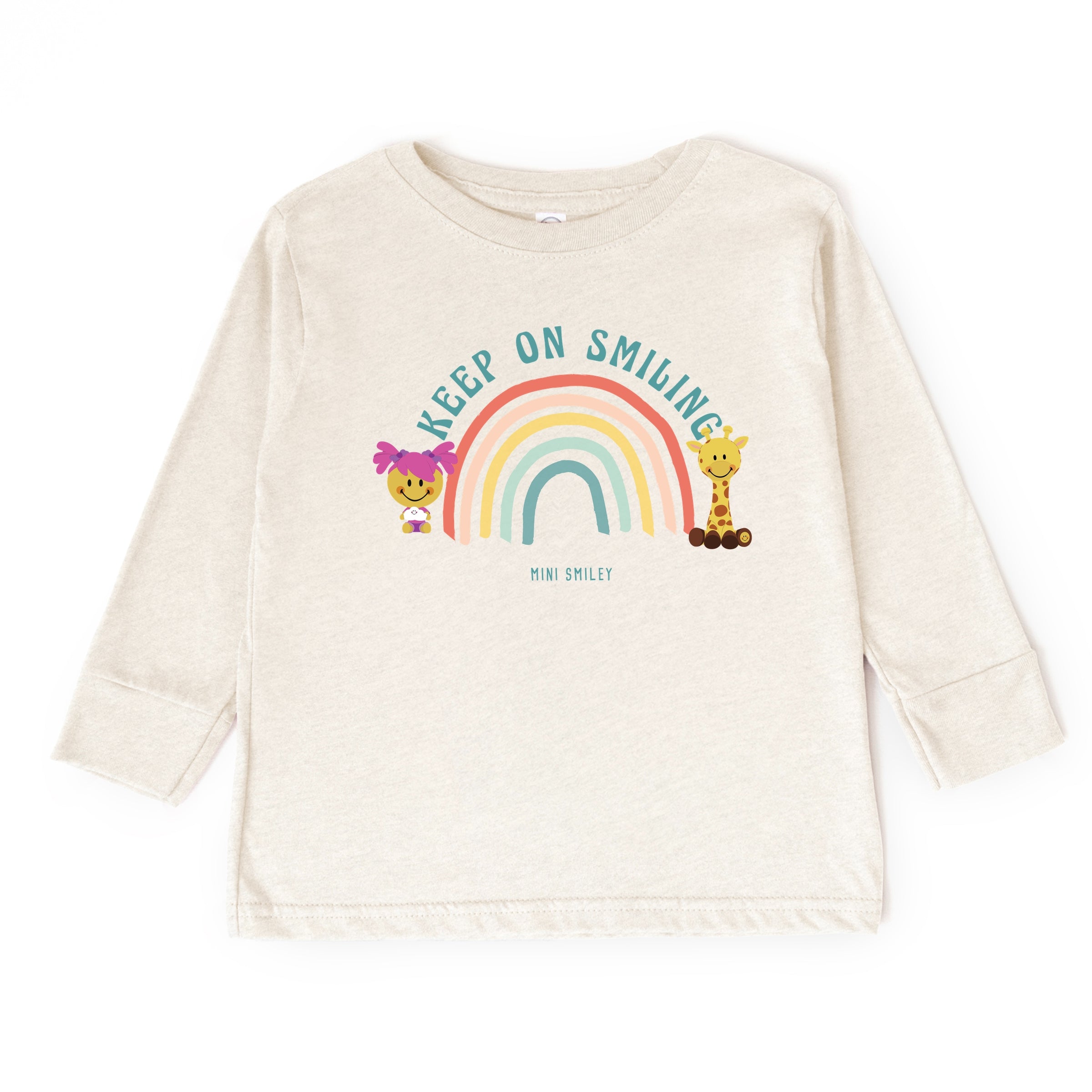 Mini Smiley Keep On Smiling Rainbow - Toddler Long Sleeve Graphic Tee