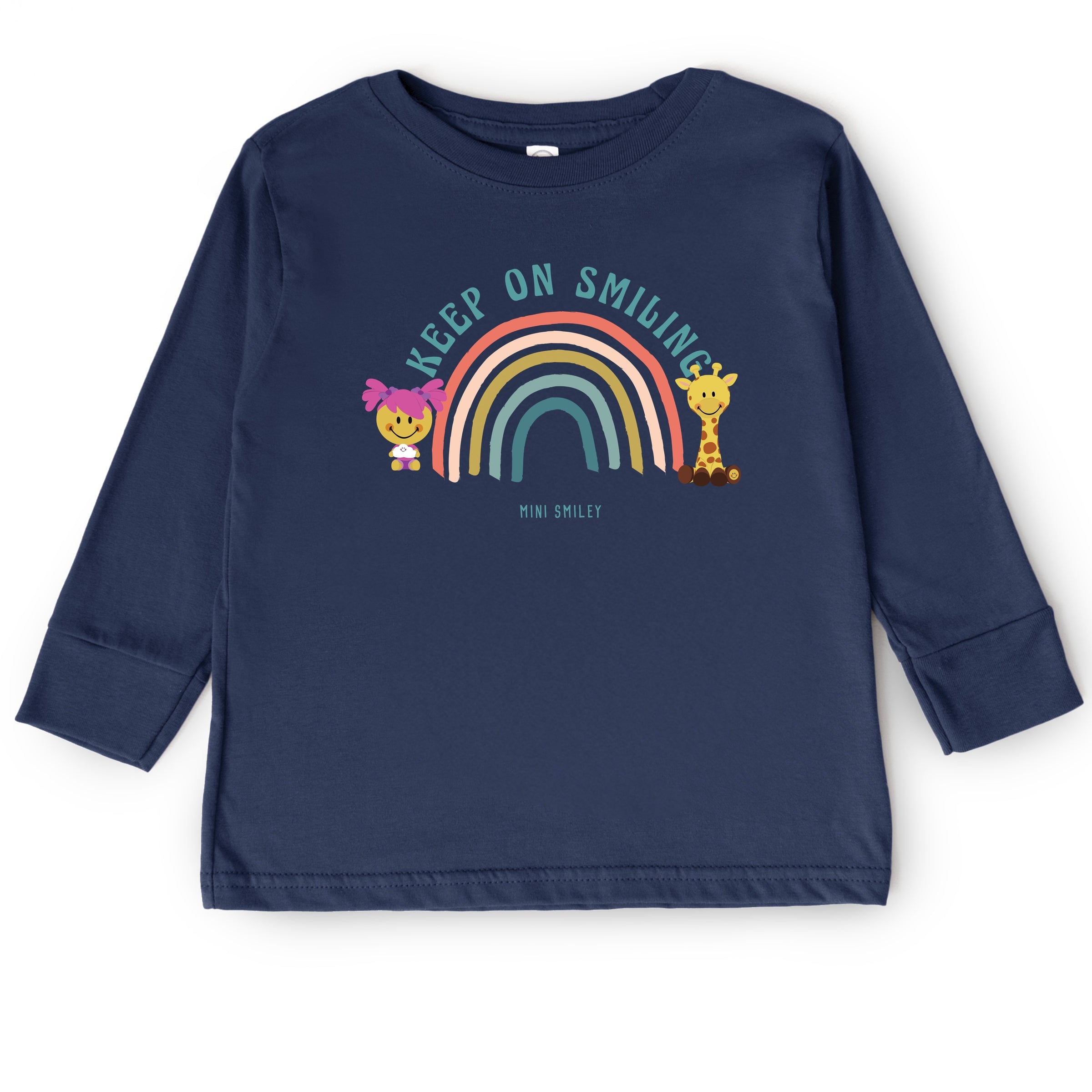 Mini Smiley Keep On Smiling Rainbow - Toddler Long Sleeve Graphic Tee