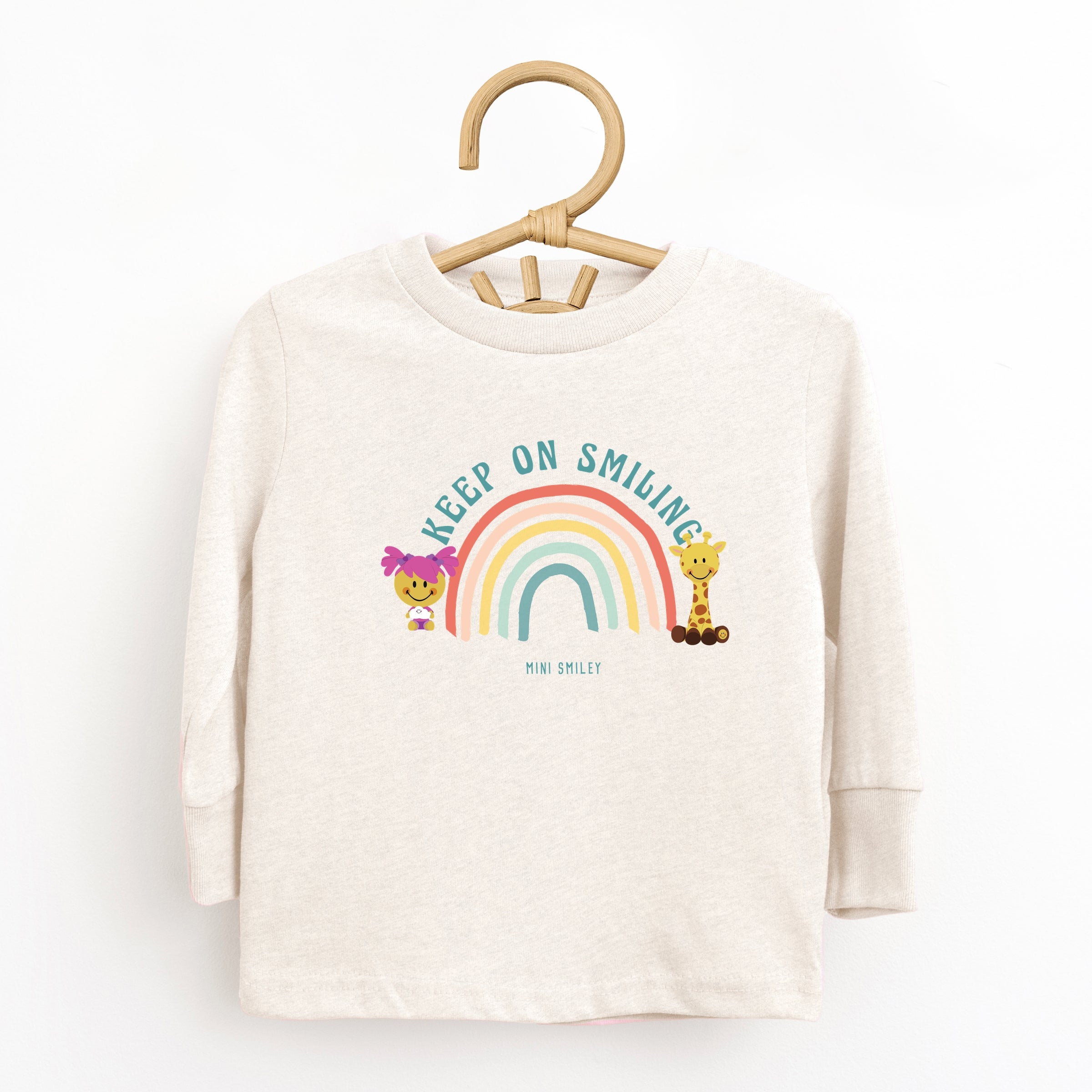 Mini Smiley Keep On Smiling Rainbow - Toddler Long Sleeve Graphic Tee