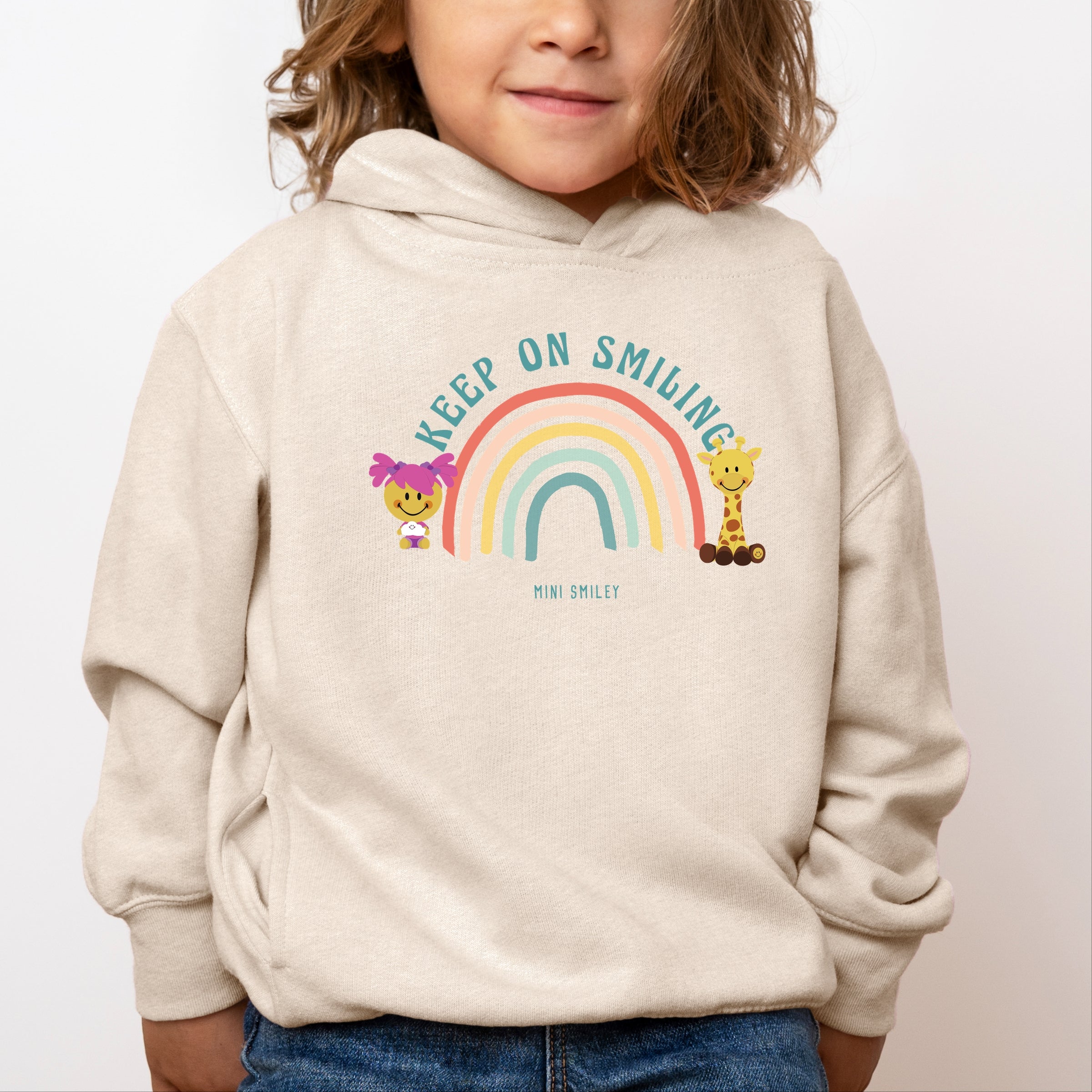 Mini Smiley Keep On Smiling Rainbow - Toddler Hoodie