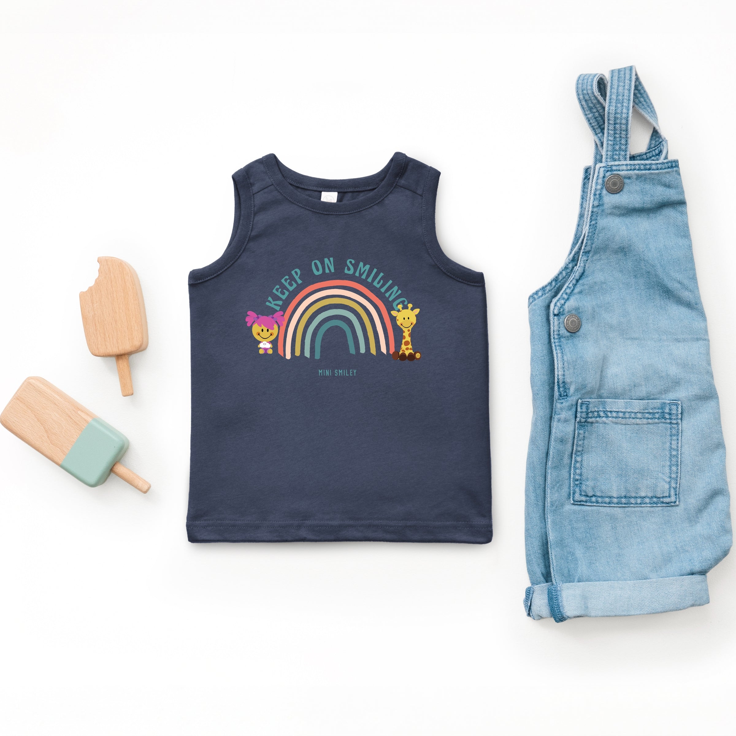 Mini Smiley Keep On Smiling Rainbow - Toddler Graphic Tank
