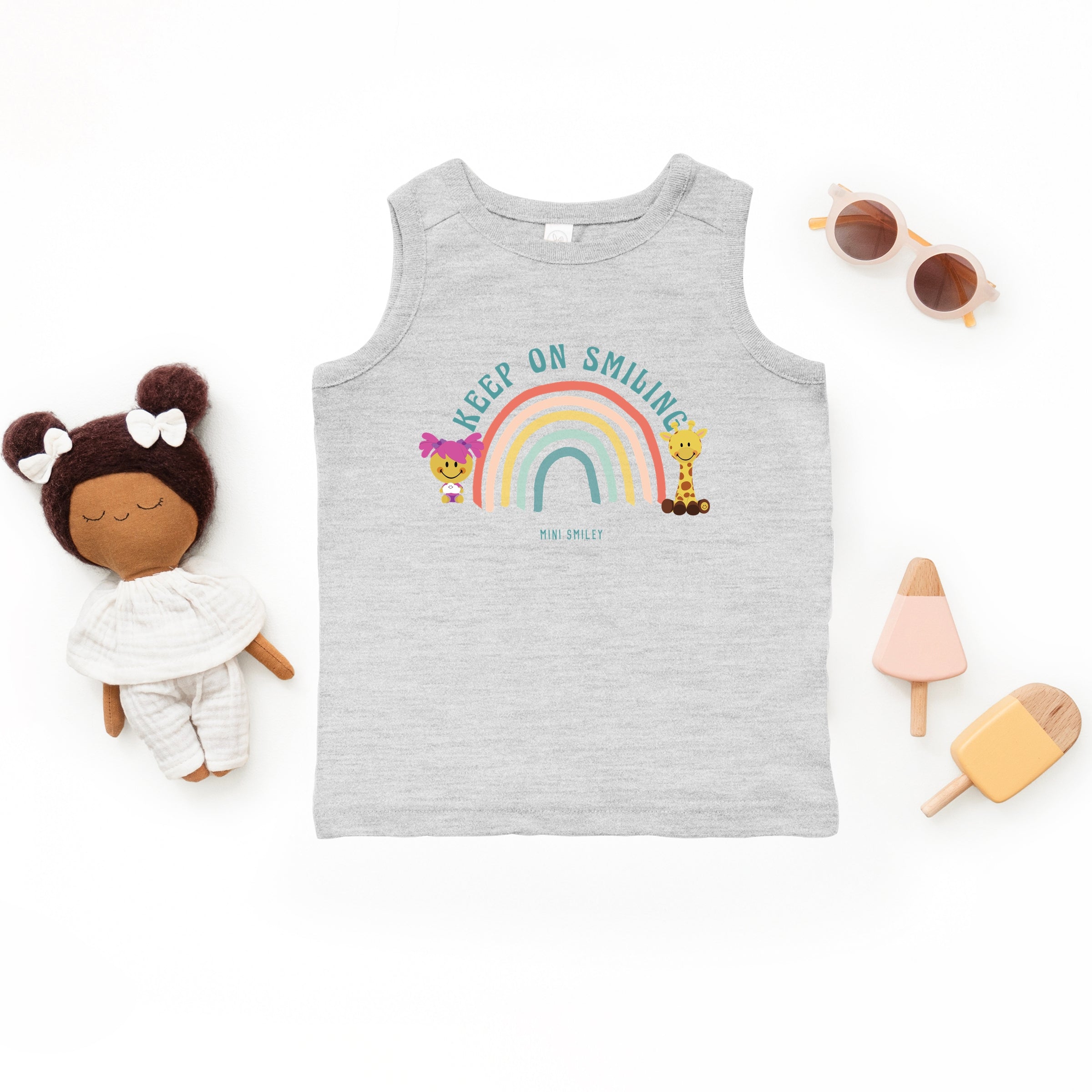 Mini Smiley Keep On Smiling Rainbow - Toddler Graphic Tank