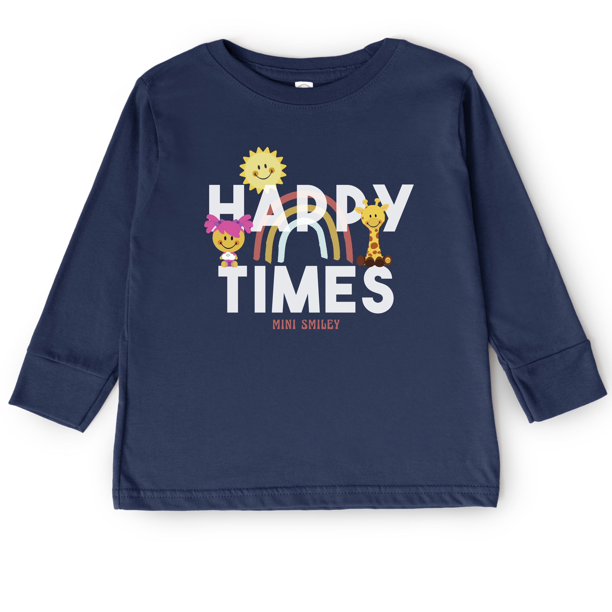 Mini Smiley Happy Times - Toddler Long Sleeve Graphic Tee