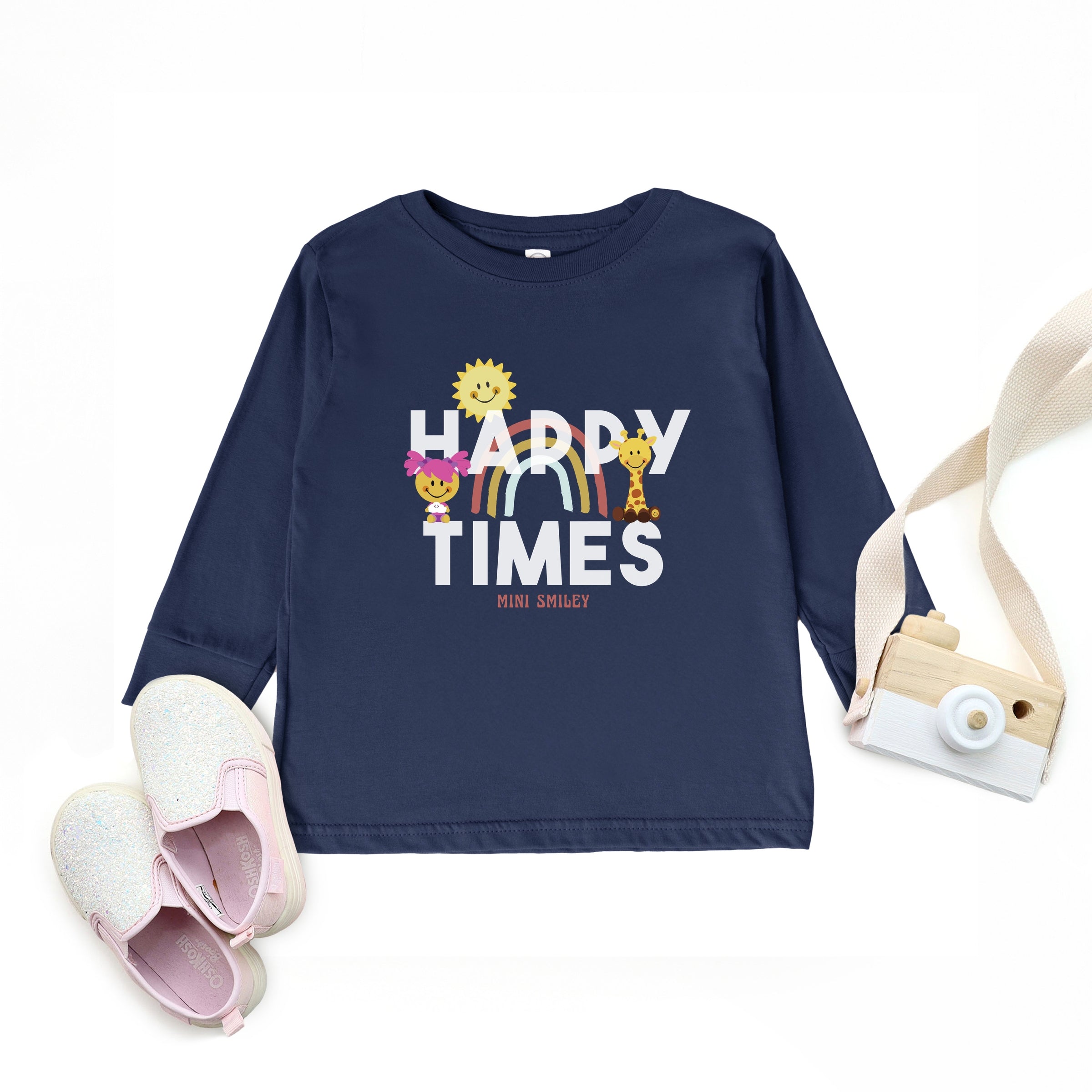 Mini Smiley Happy Times - Toddler Long Sleeve Graphic Tee