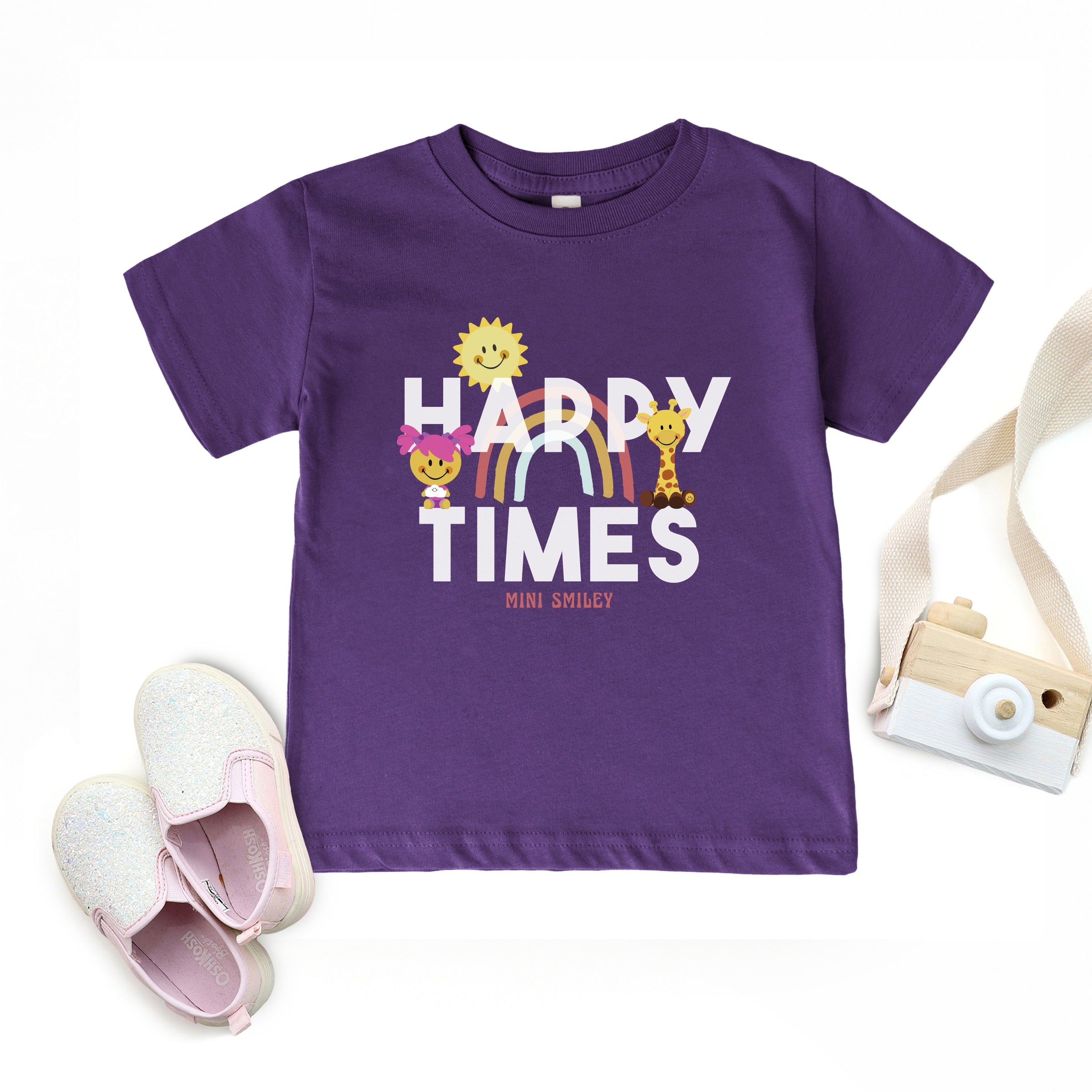Mini Smiley Happy Times - Toddler Short Sleeve Graphic T-Shirt