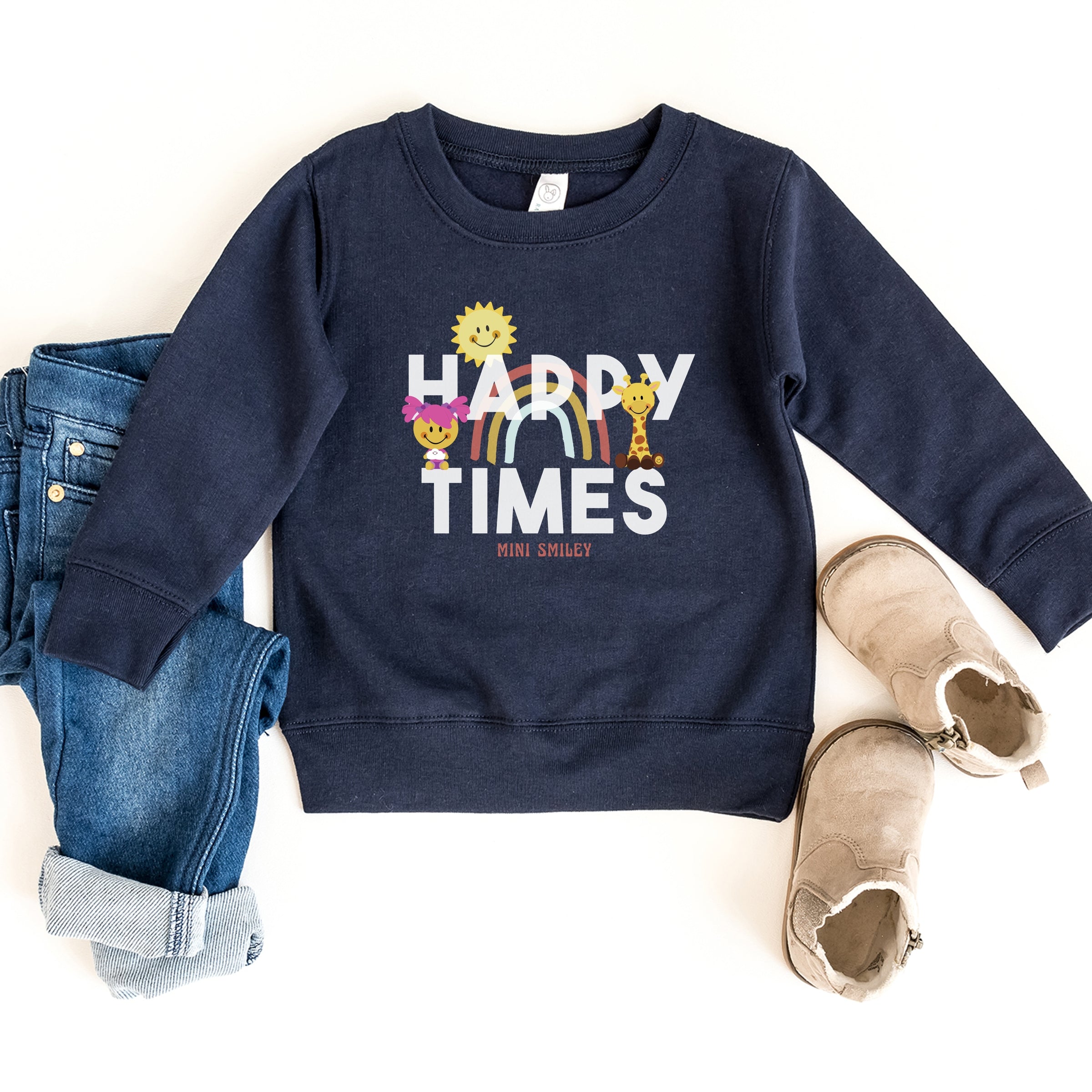 Mini Smiley Happy Times - Toddler Graphic Sweatshirt