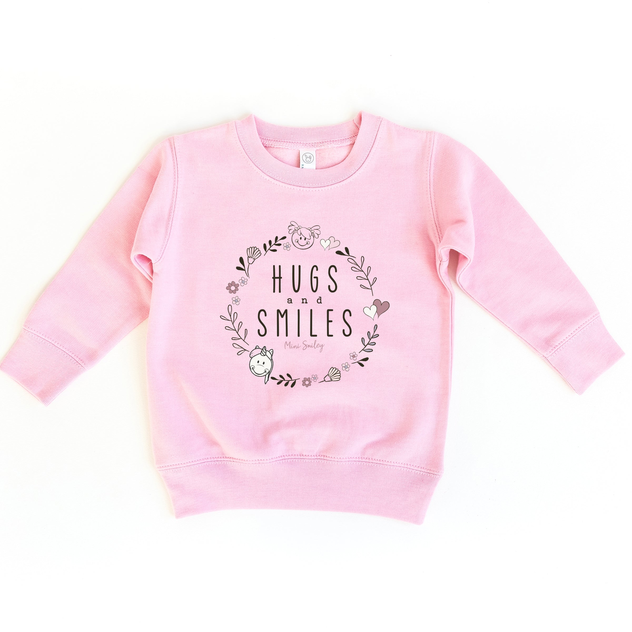 Mini Smiley Hugs and Smiles - Toddler Graphic Sweatshirt