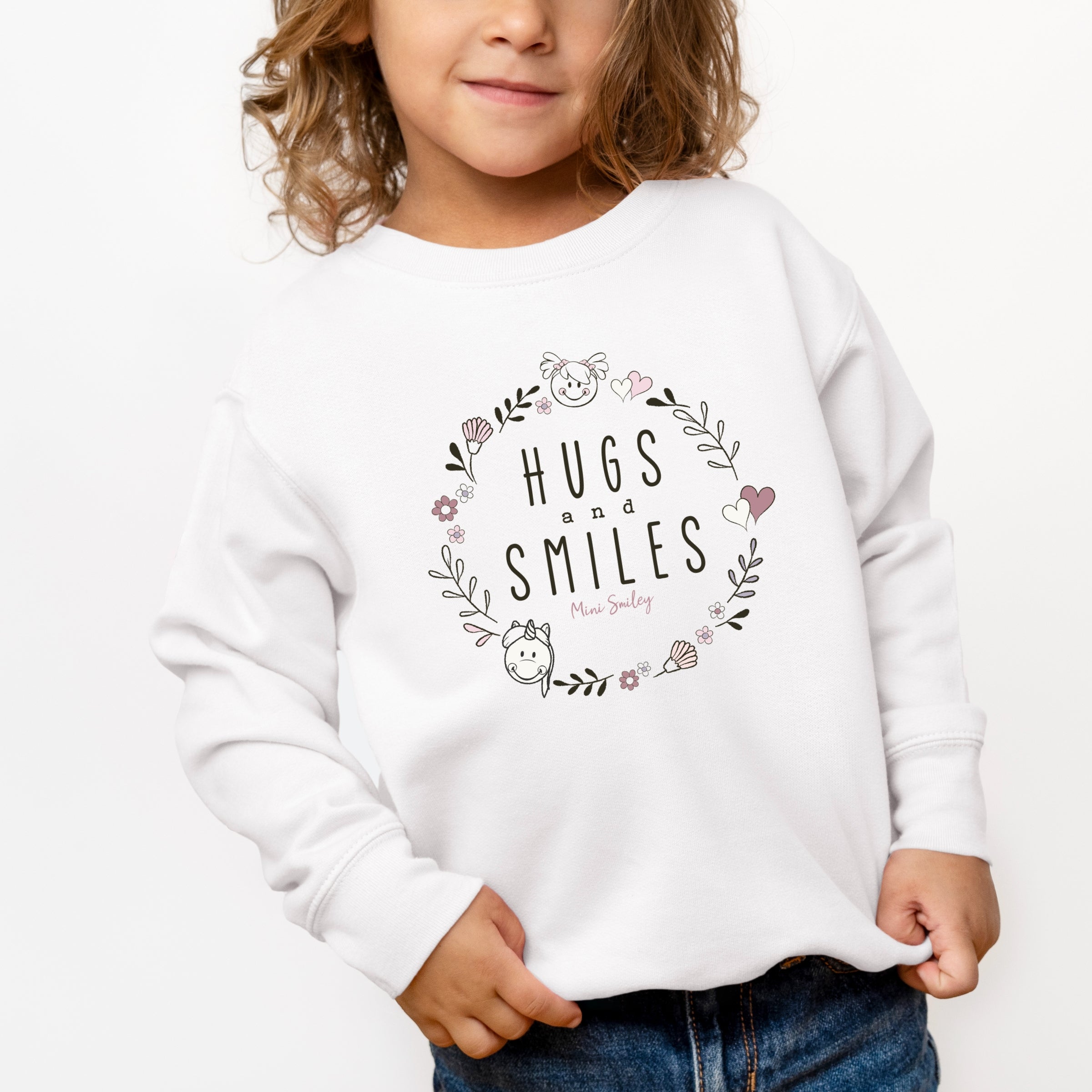Mini Smiley Hugs and Smiles - Toddler Graphic Sweatshirt
