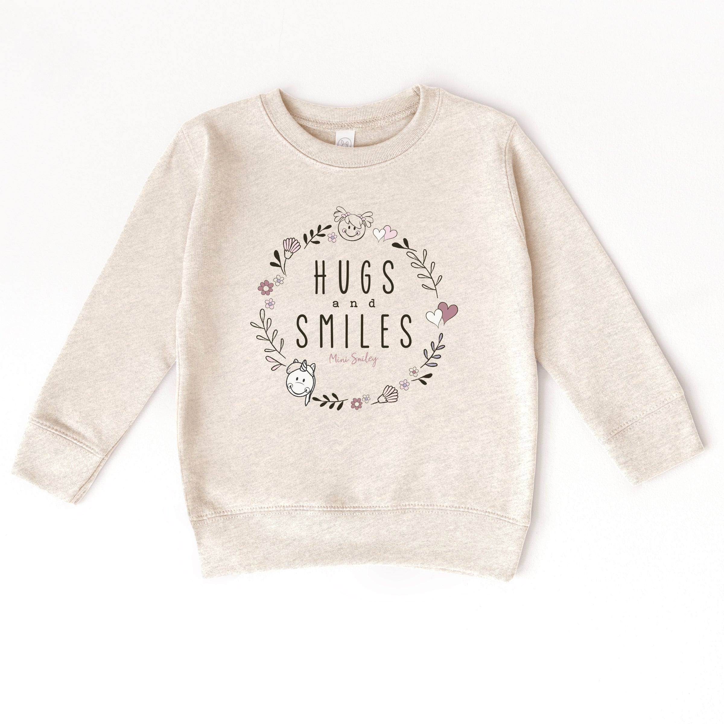 Mini Smiley Hugs and Smiles - Toddler Graphic Sweatshirt