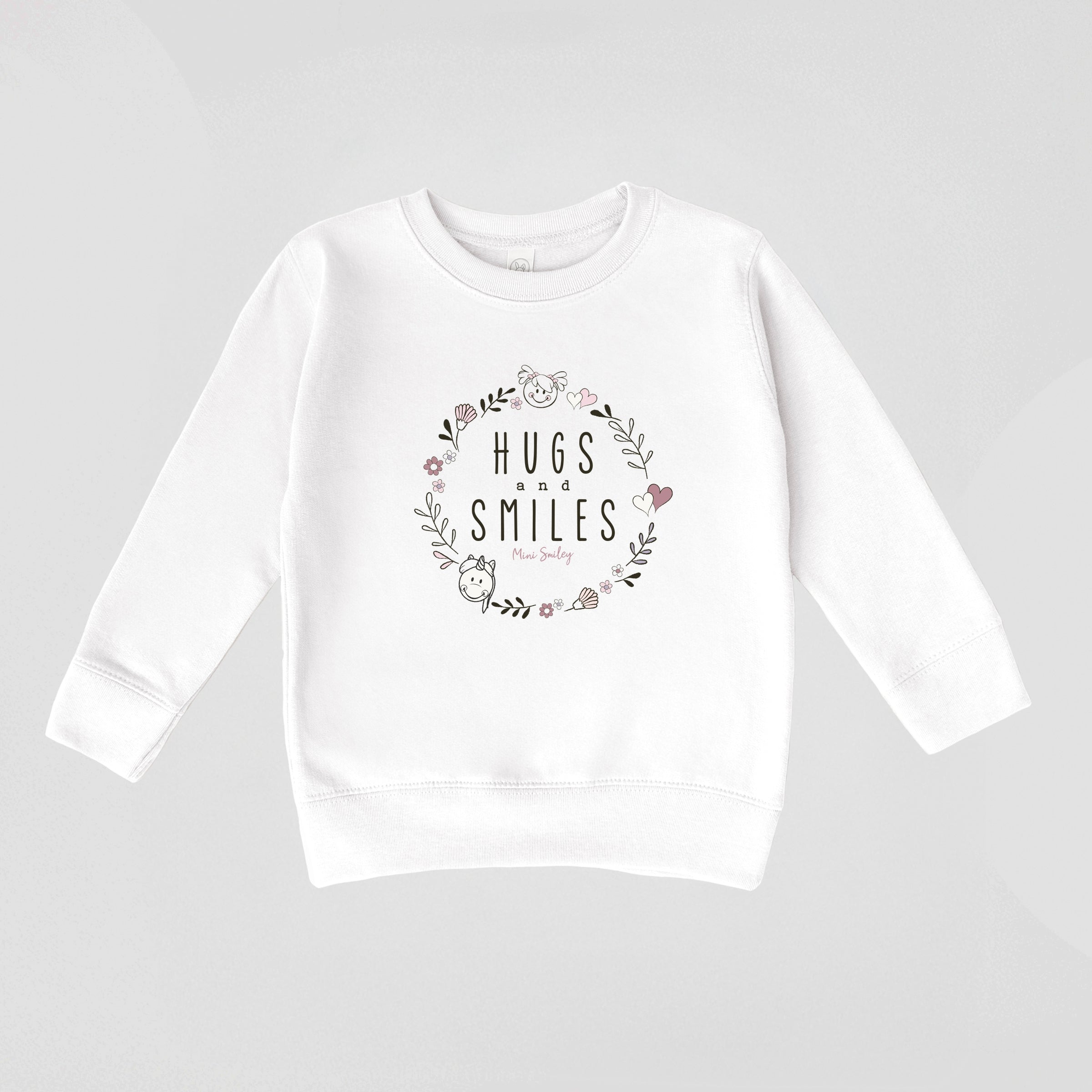 Mini Smiley Hugs and Smiles - Toddler Graphic Sweatshirt