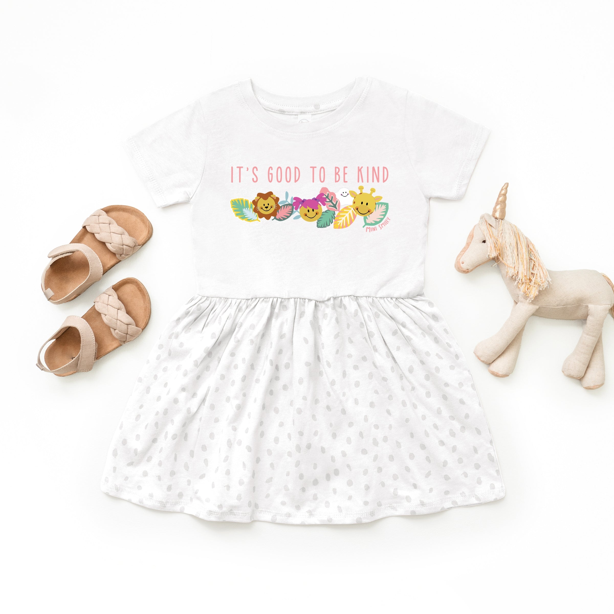 Mini Smiley It's Good To Be Kind Aria - Toddler Graphic Dress
