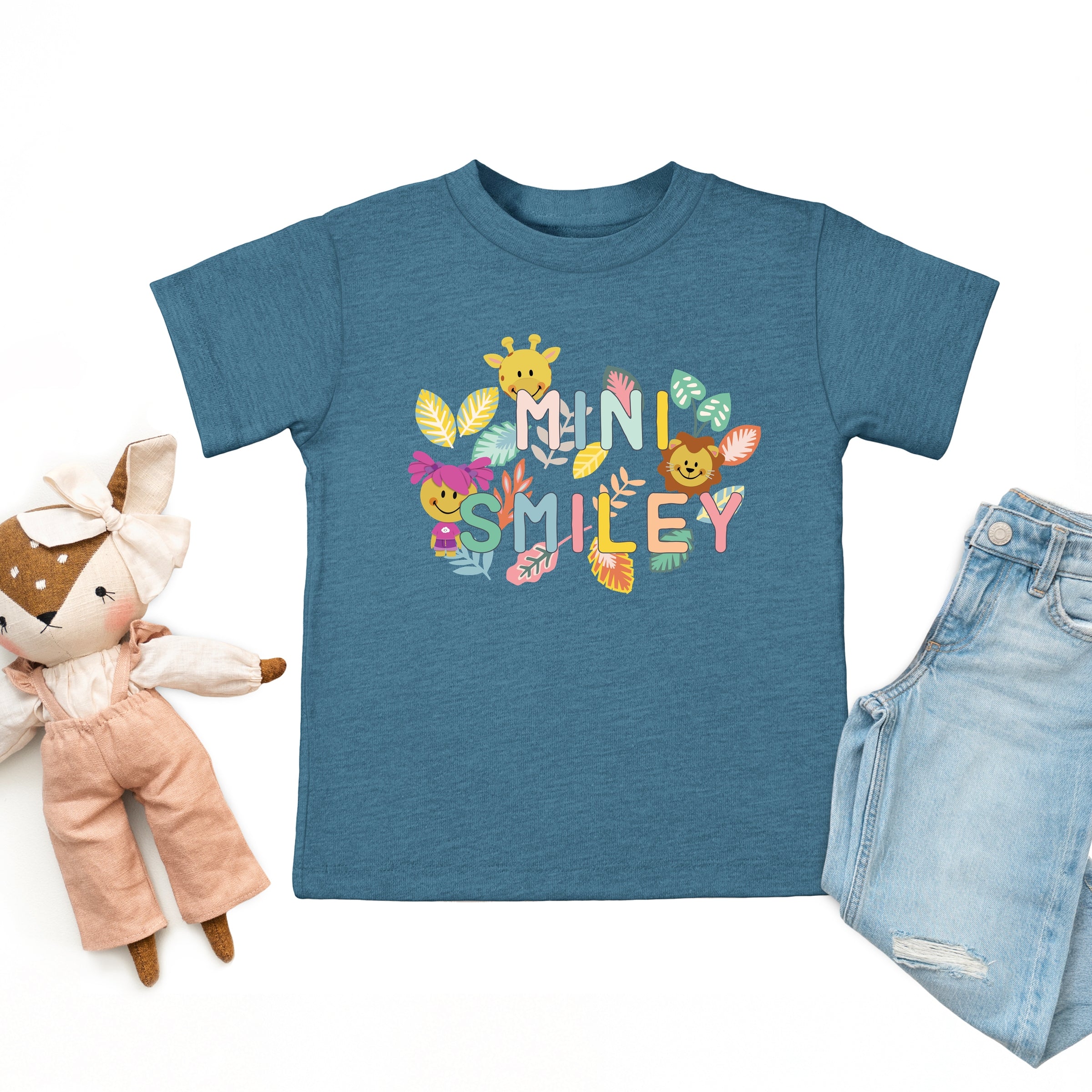 Mini Smiley Leaves - Toddler Short Sleeve Graphic T-Shirt