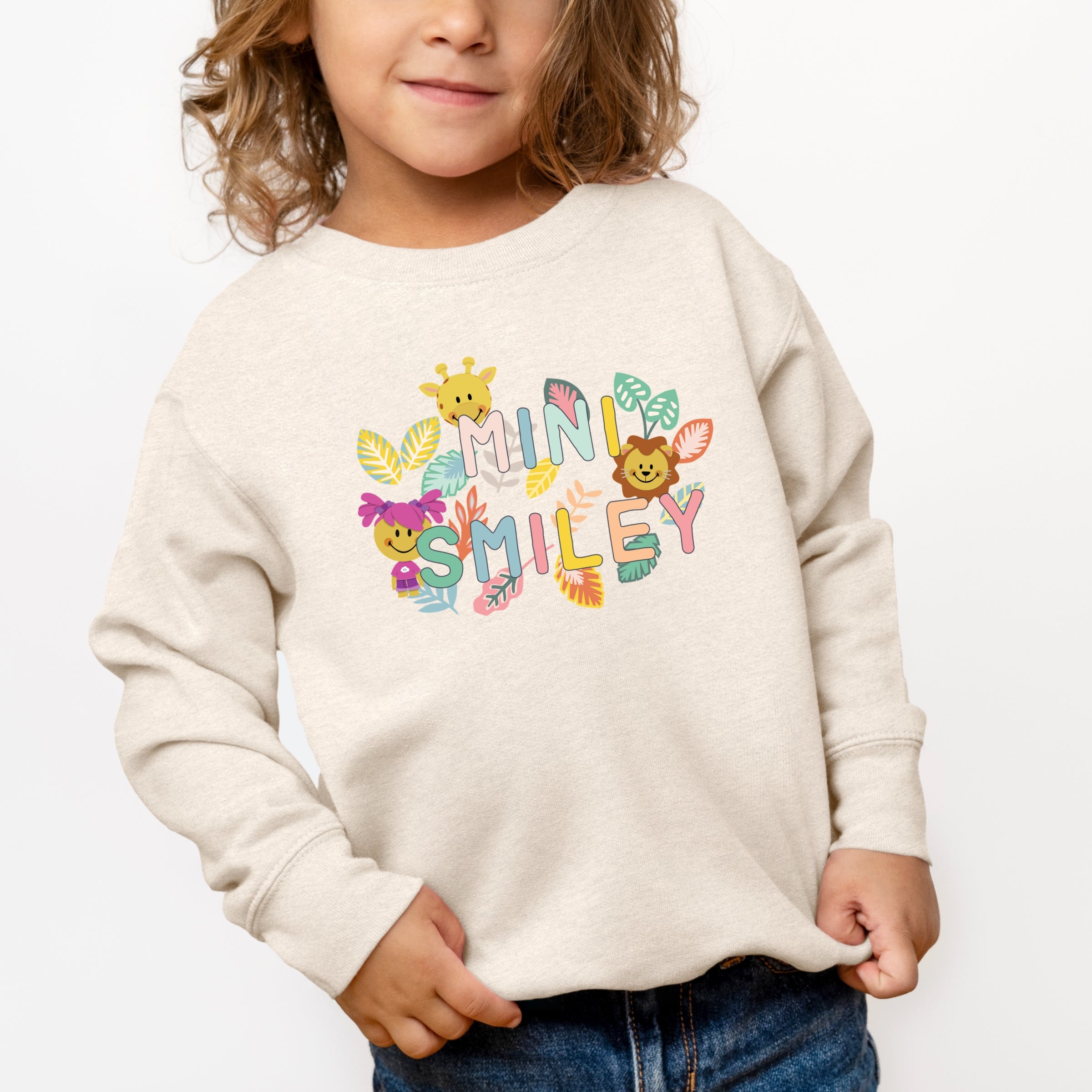 Mini Smiley Leaves - Toddler Graphic Sweatshirt