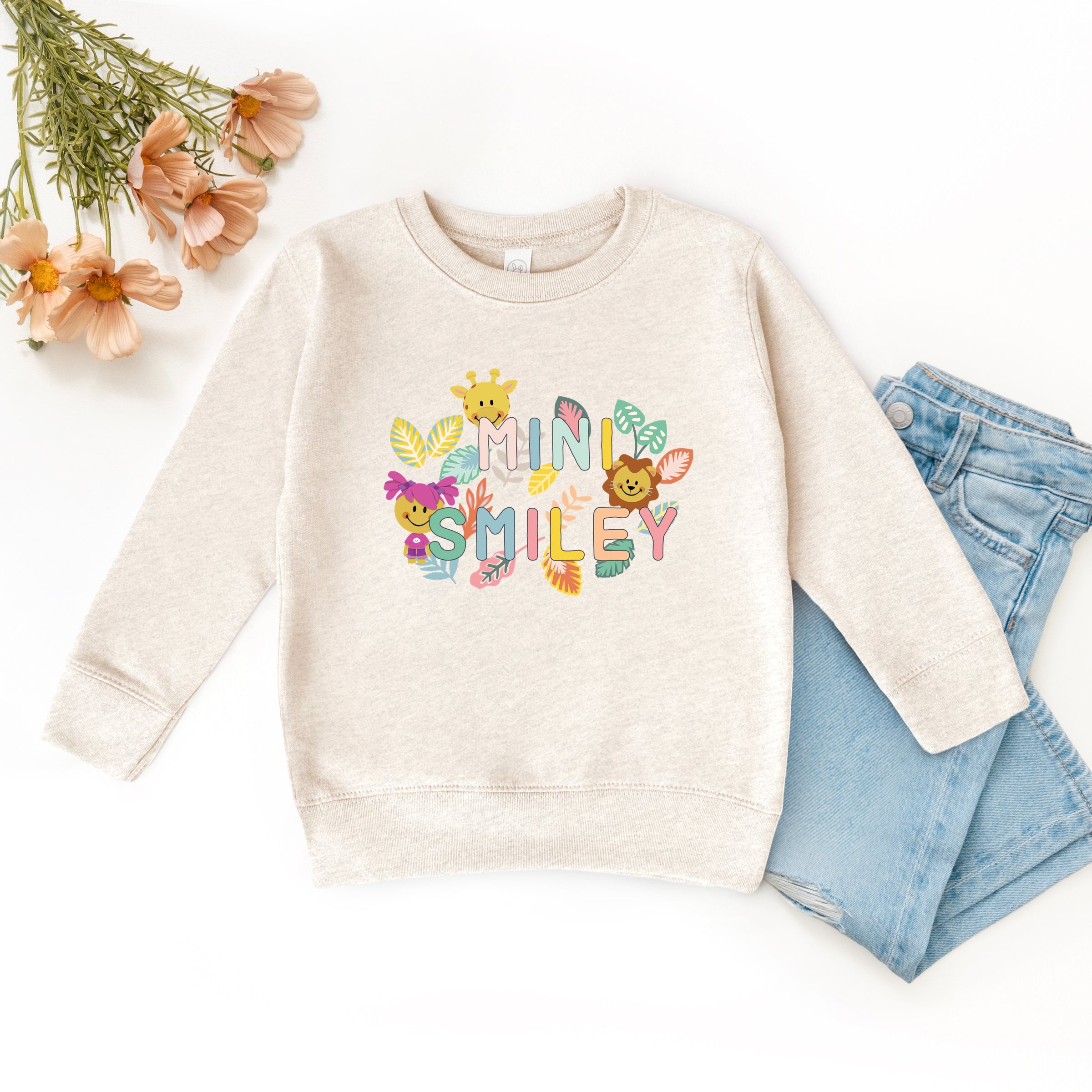 Mini Smiley Leaves - Toddler Graphic Sweatshirt