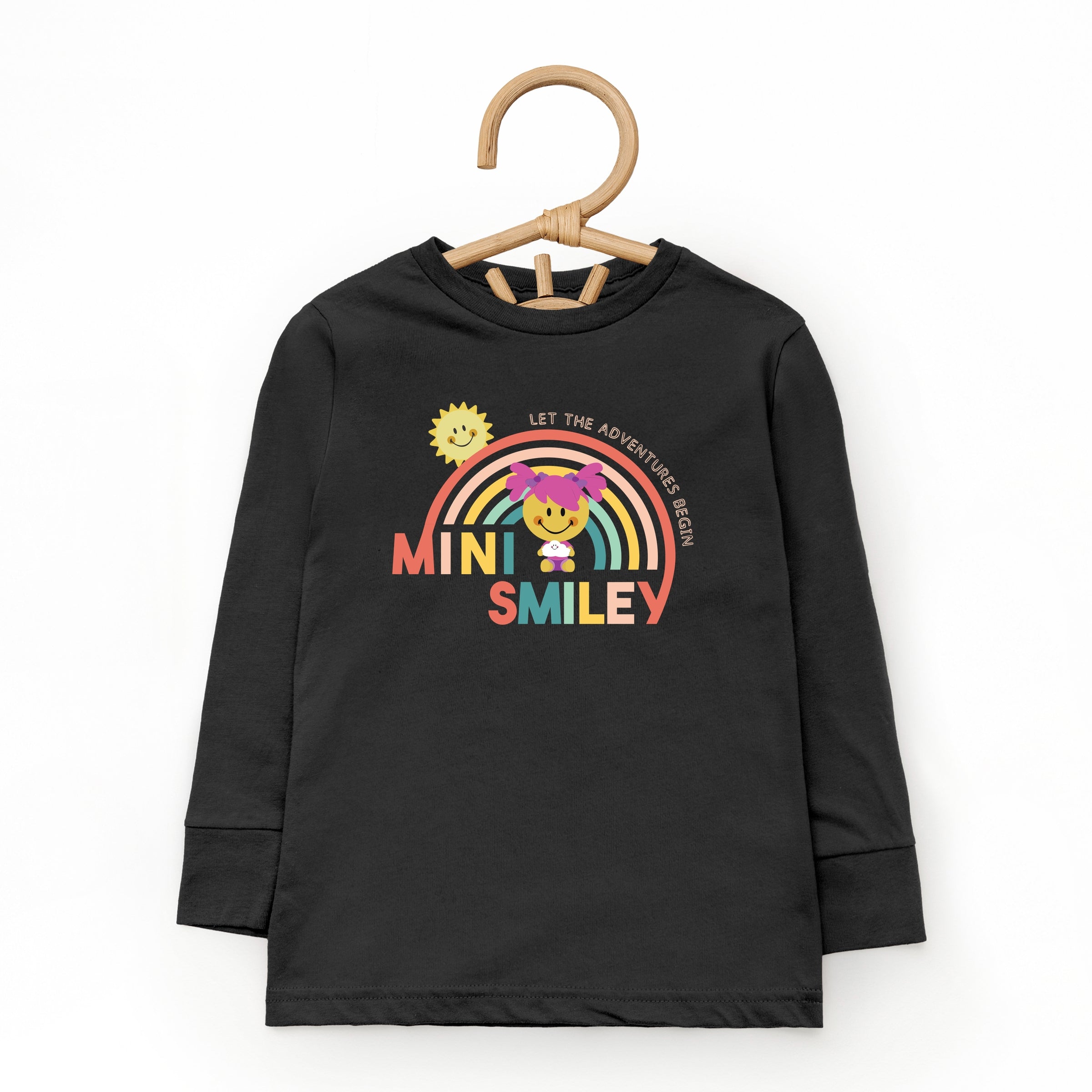 Mini Smiley Let The Adventures Begin Aria - Toddler Long Sleeve Graphic Tee