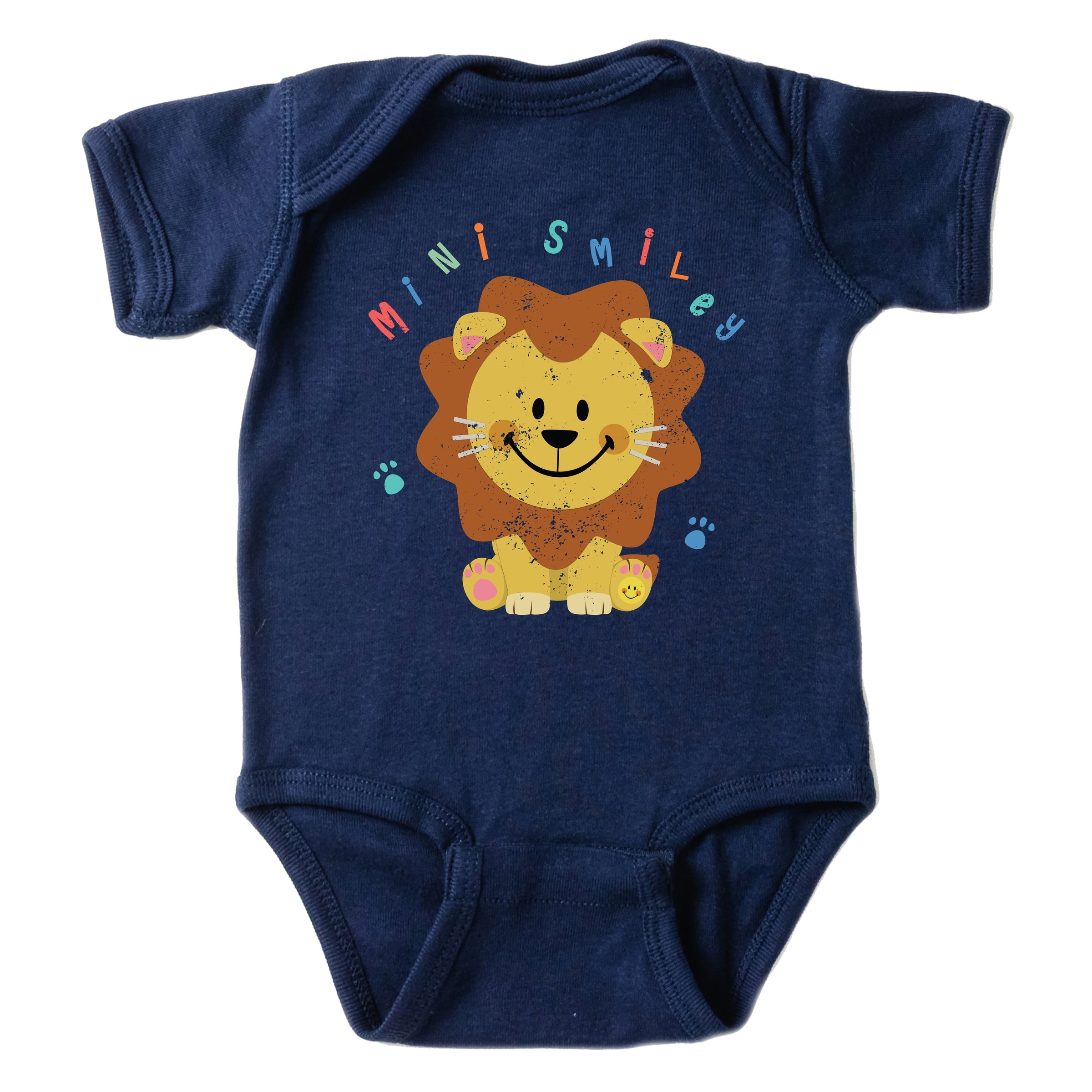 Mini Smiley Lion Paws - Baby Short Sleeve Graphic Bodysuit
