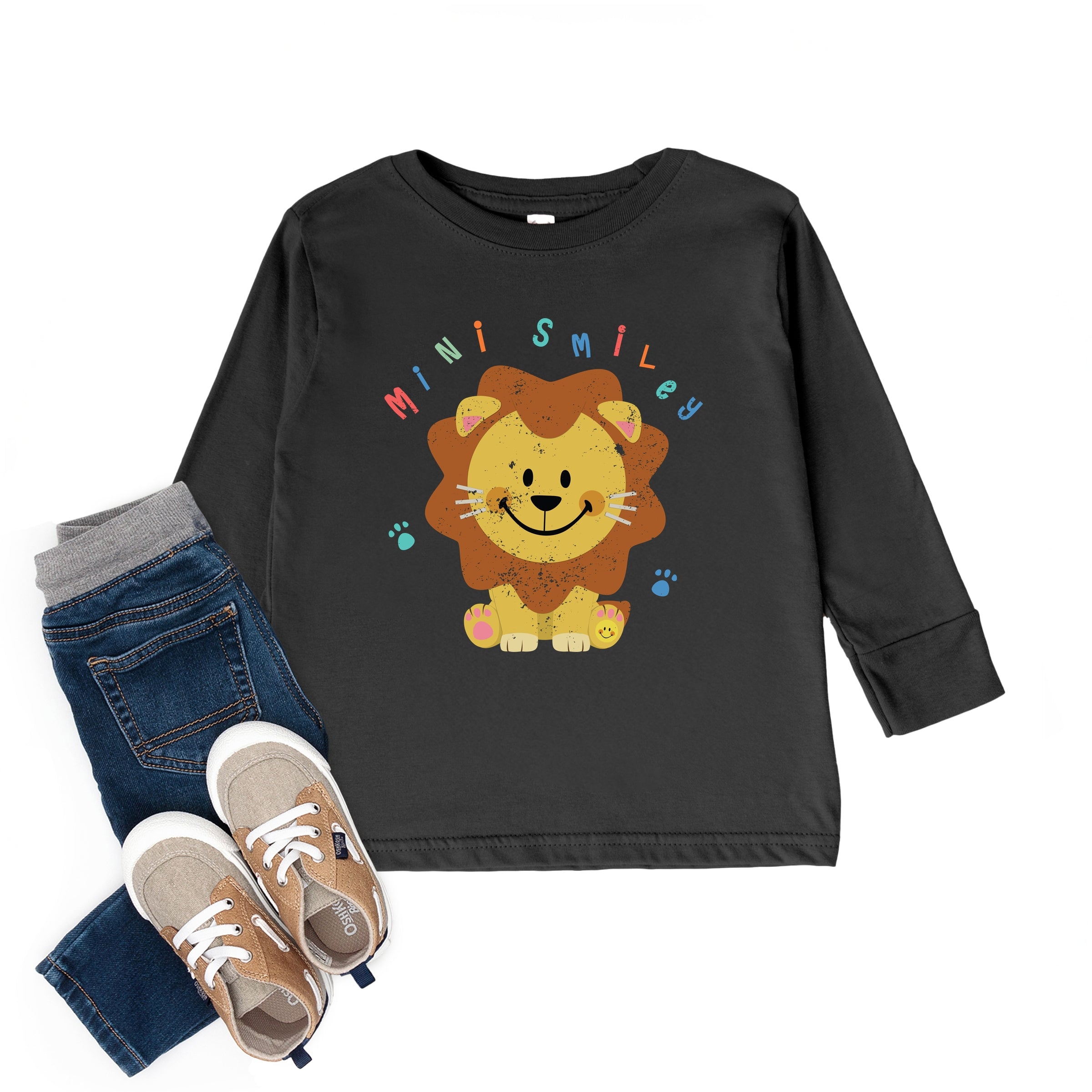Mini Smiley Lion Paws - Toddler Long Sleeve Graphic Tee