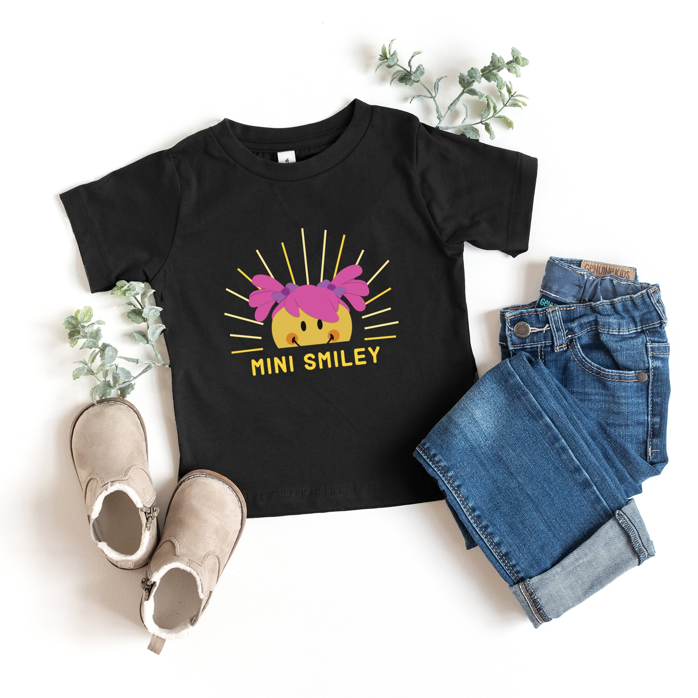 Mini Smiley Aria Sunshine - Toddler Short Sleeve Graphic T-Shirt